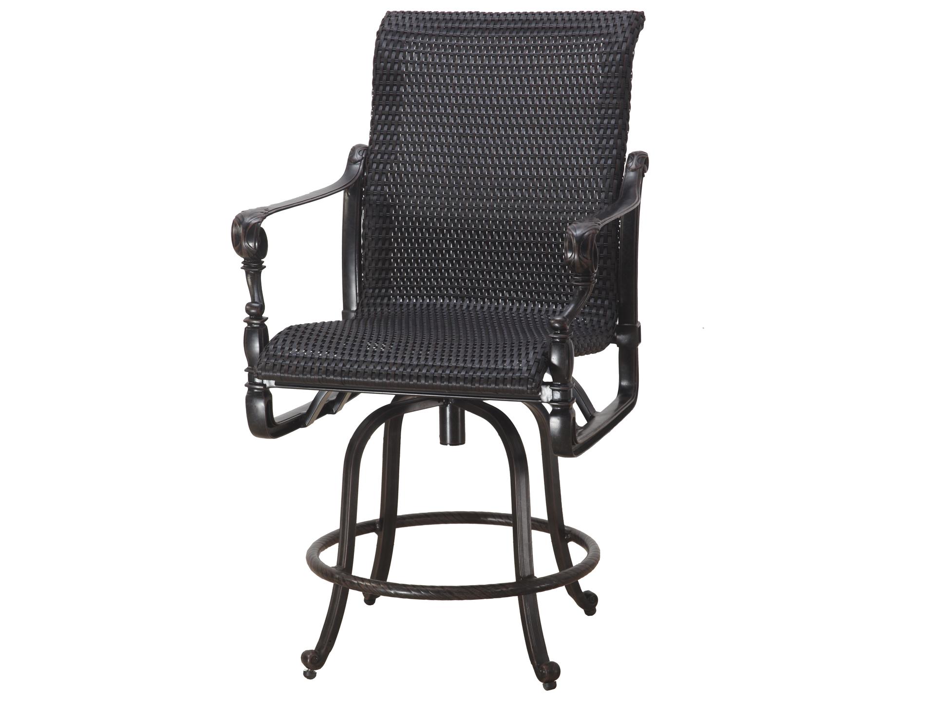Grand Terrace Woven Cast Aluminum Swivel Balcony Stool