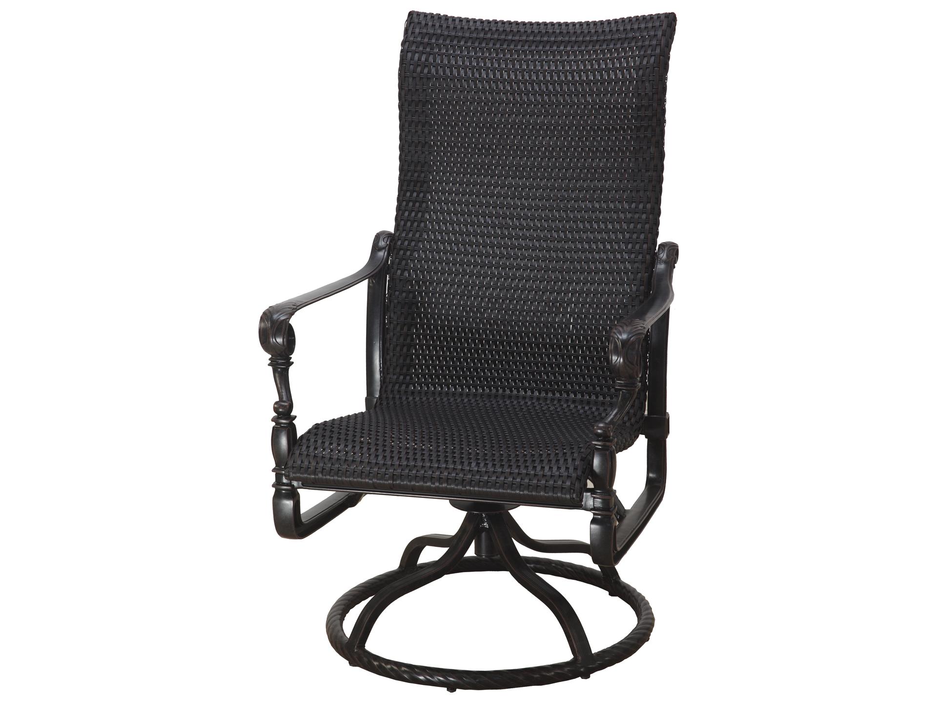 Grand Terrace Woven Cast Aluminum High Back Outdoor Swivel Rocker