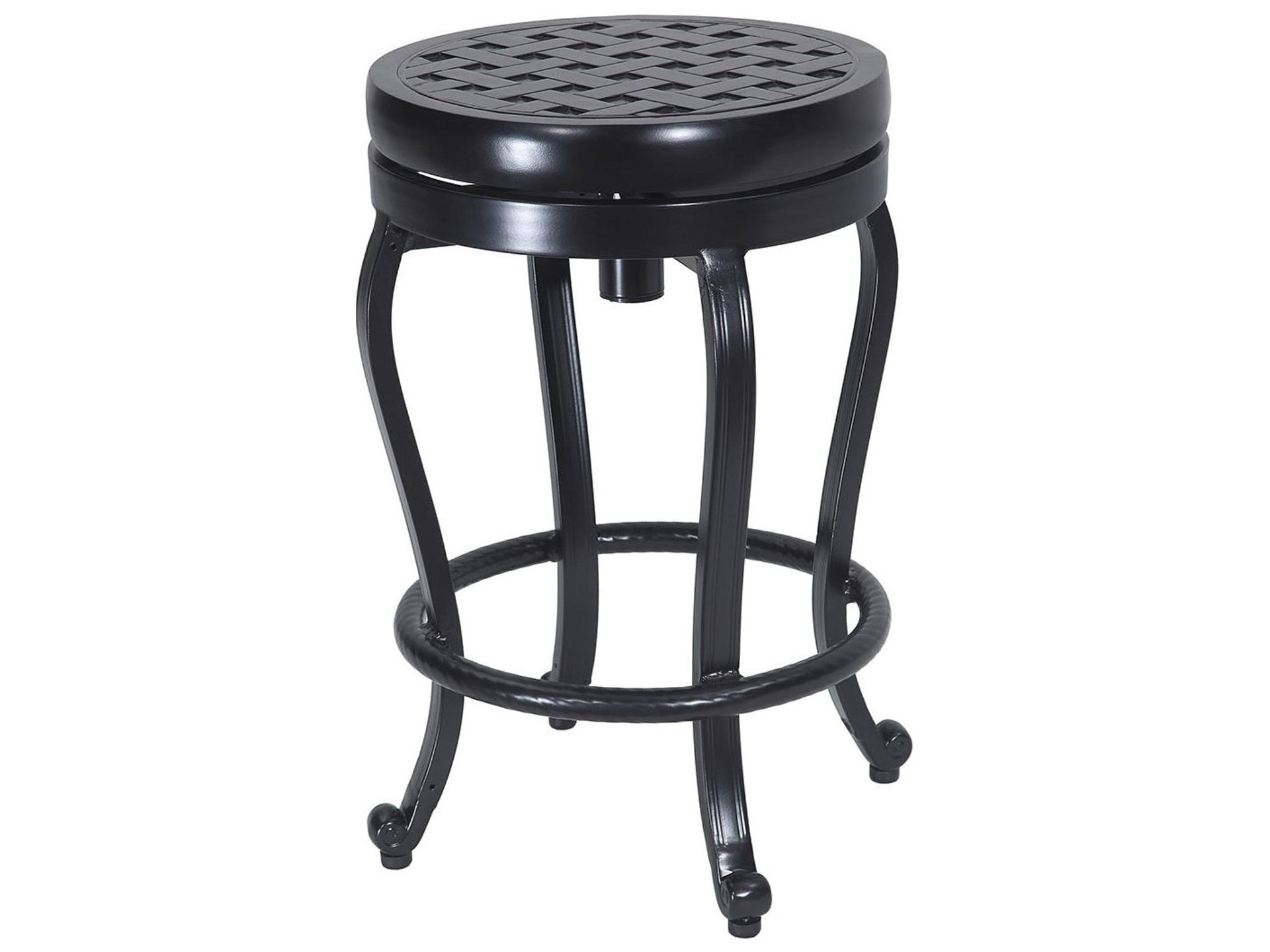 Cast Aluminum Backless Swivel Outdoor Counter Stool