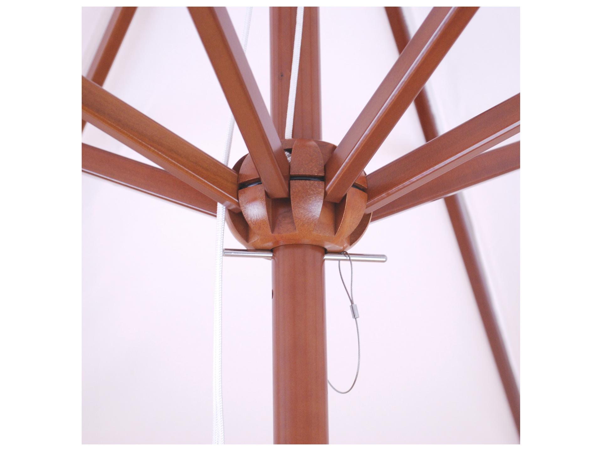 Galtech Quick Ship Wood 9 Foot Octagon Double Pulley Lift Outdoor Umbrella