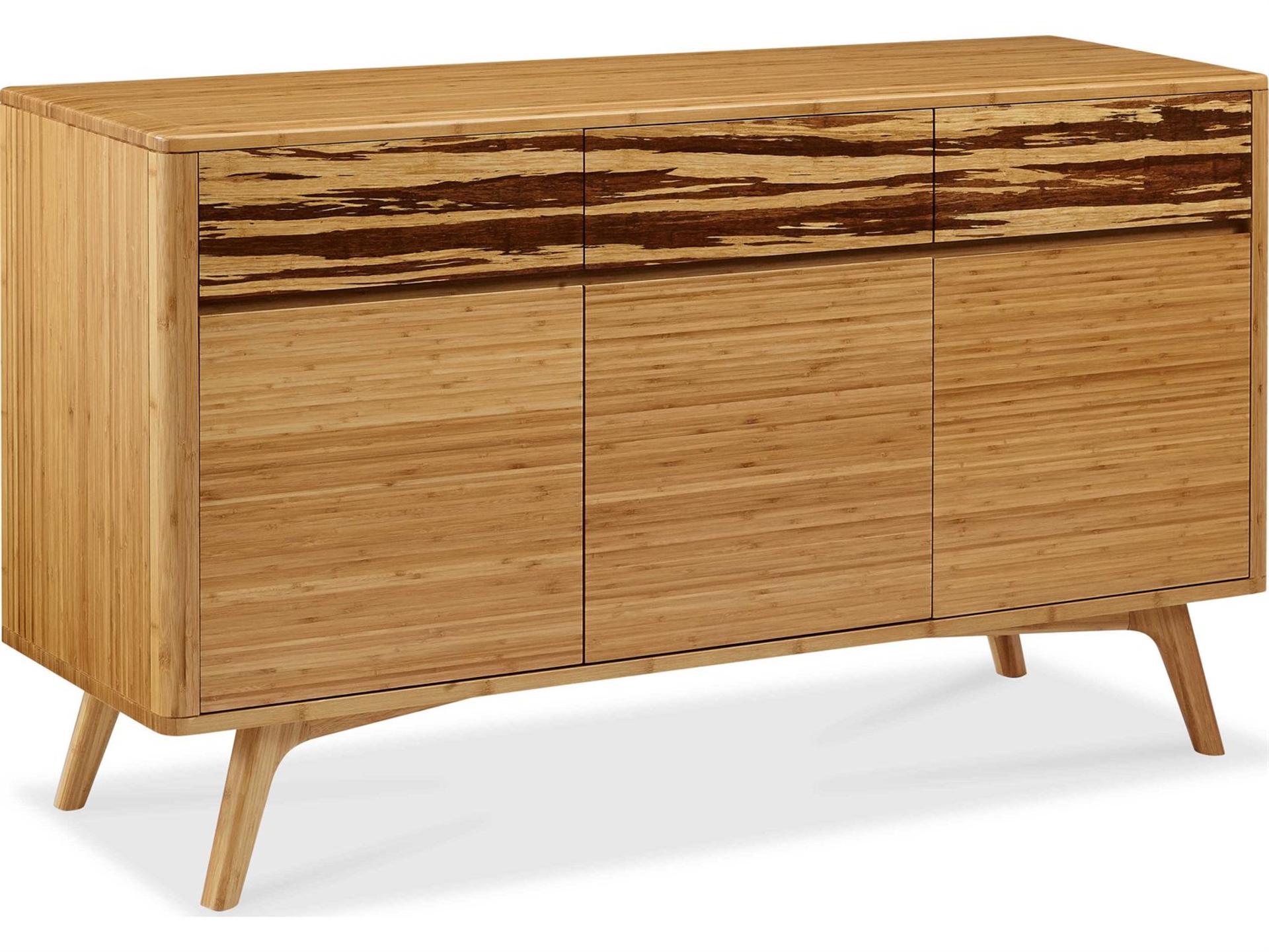 Azara 57-Inch Bamboo Sideboard in Caramelized with Exotic Tiger Accent