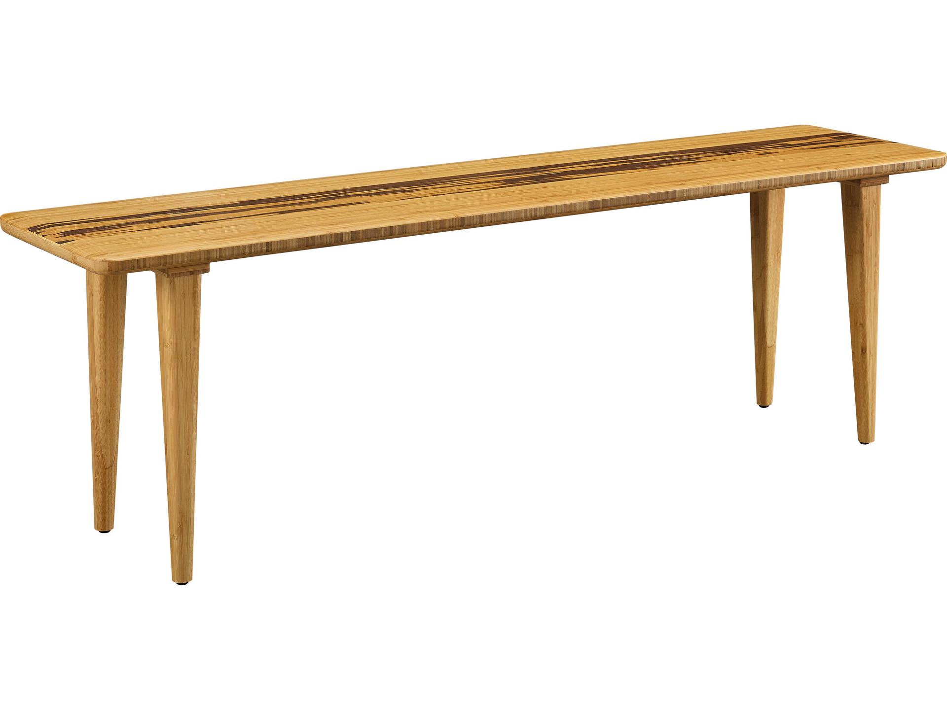 Azara Bamboo Bench with Tiger Accent