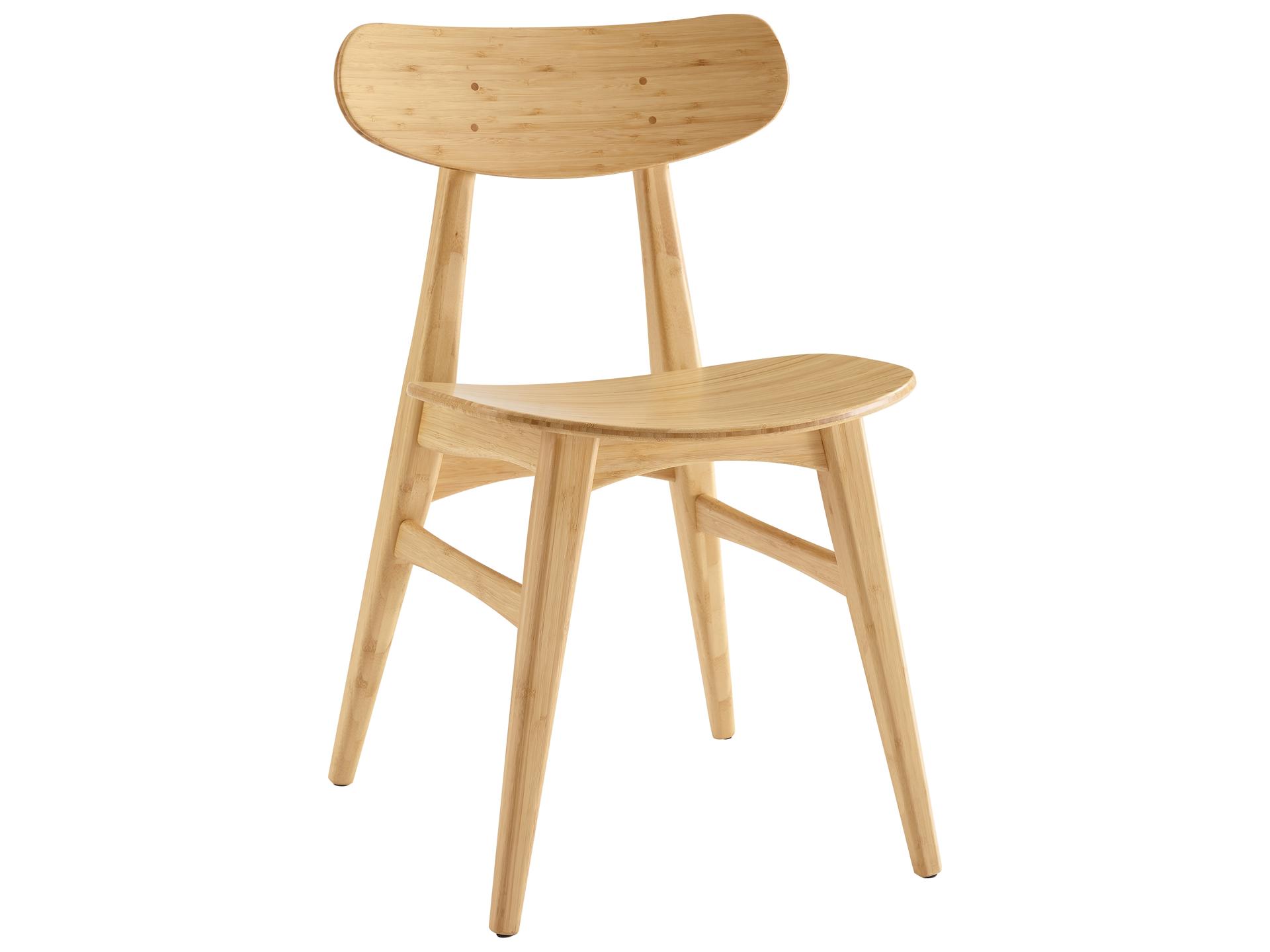 Cassia Bamboo Wood Natural Armless Dining Chair Set of 2