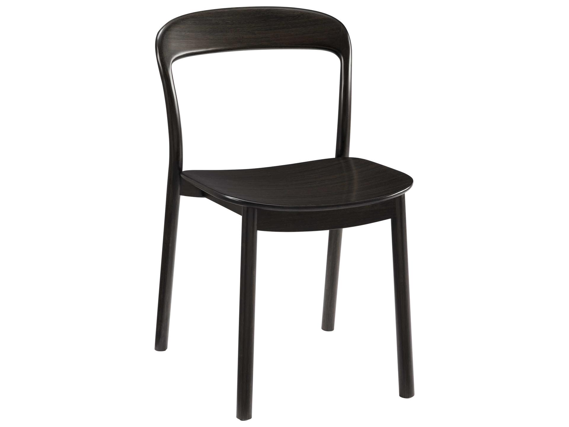 Hanna Bamboo Wood Black Side Dining Chair