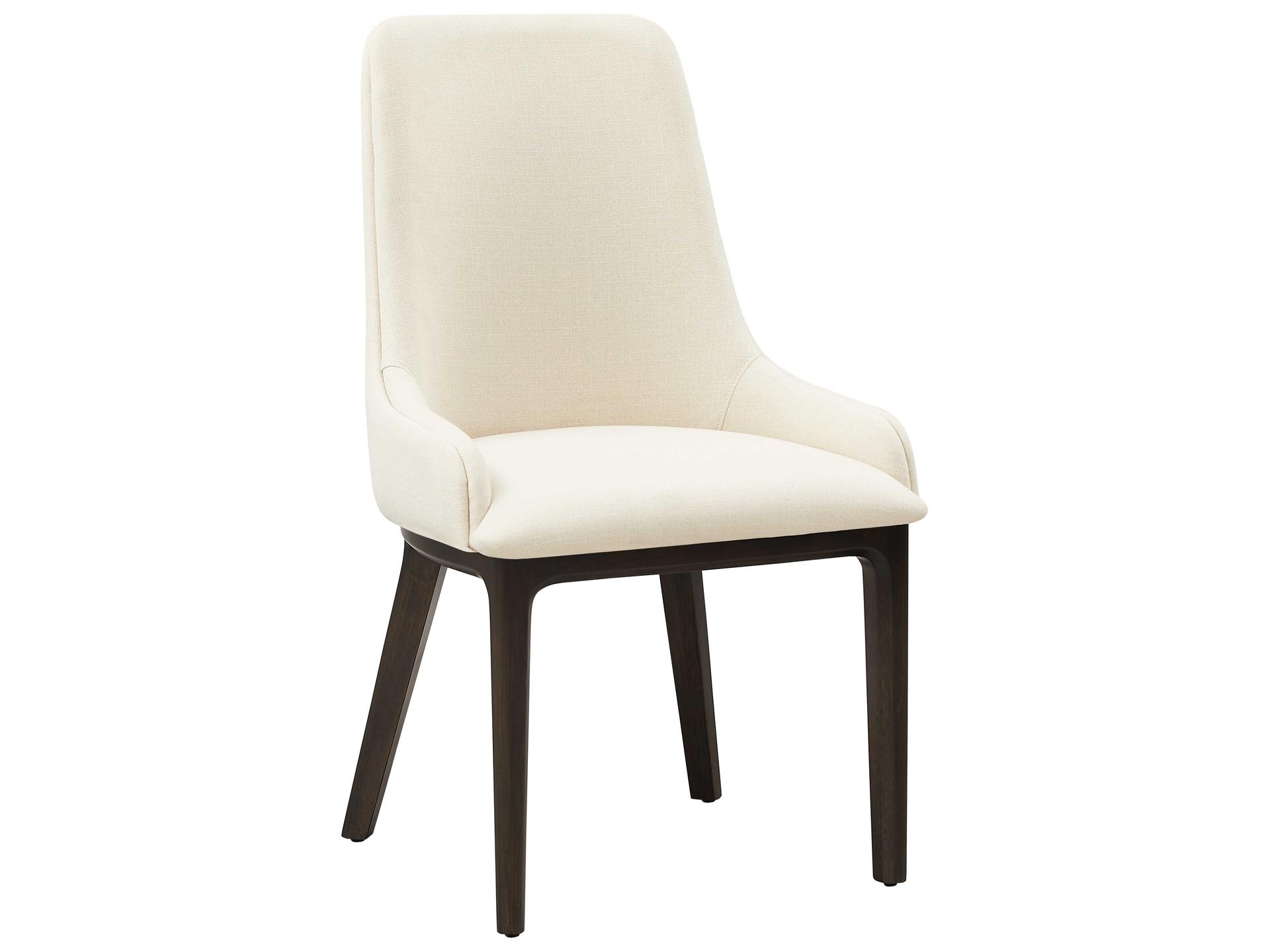 Sofie Bamboo Wood White Upholstered Arm Dining Chair