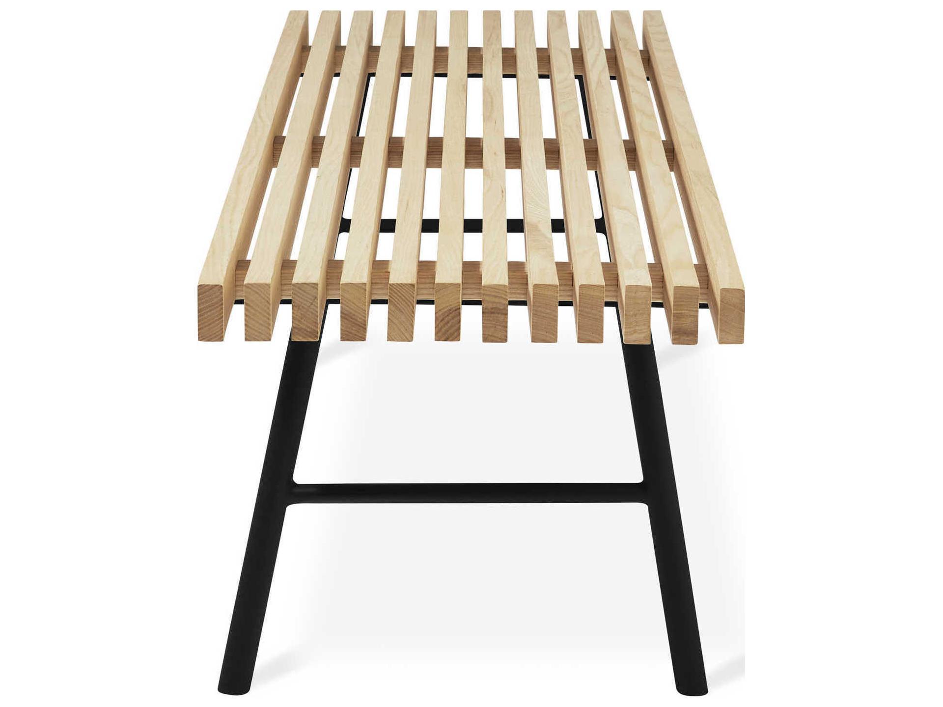 Gus* Modern Transit Black Ash Natural Brown Accent Bench