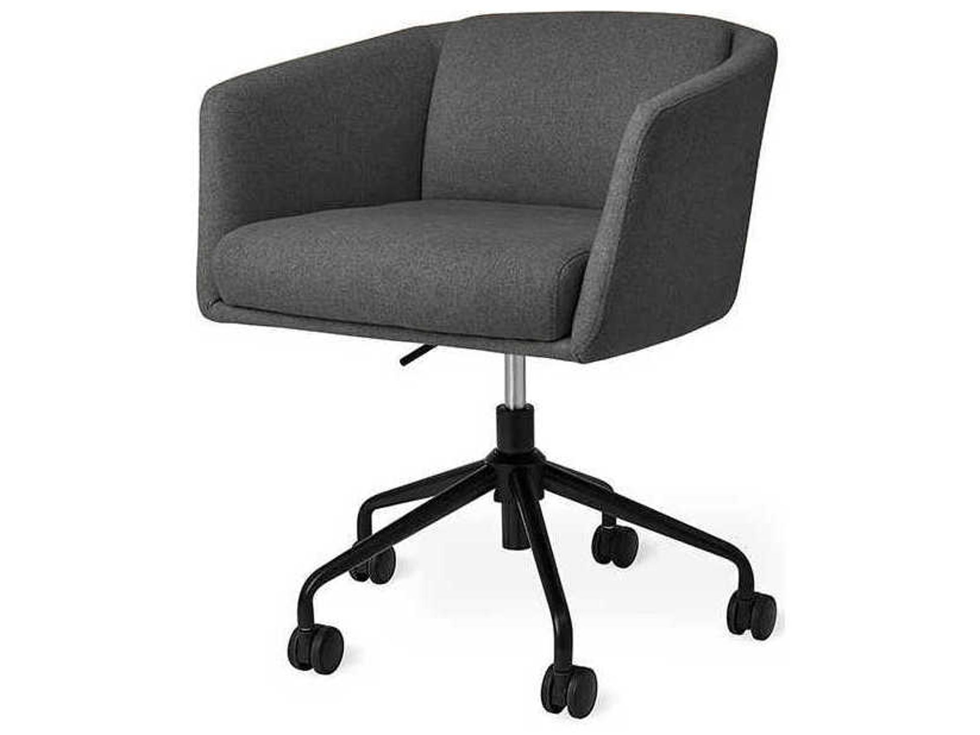 Radius Gray Upholstered Adjustable Swivel Executive Desk Chair
