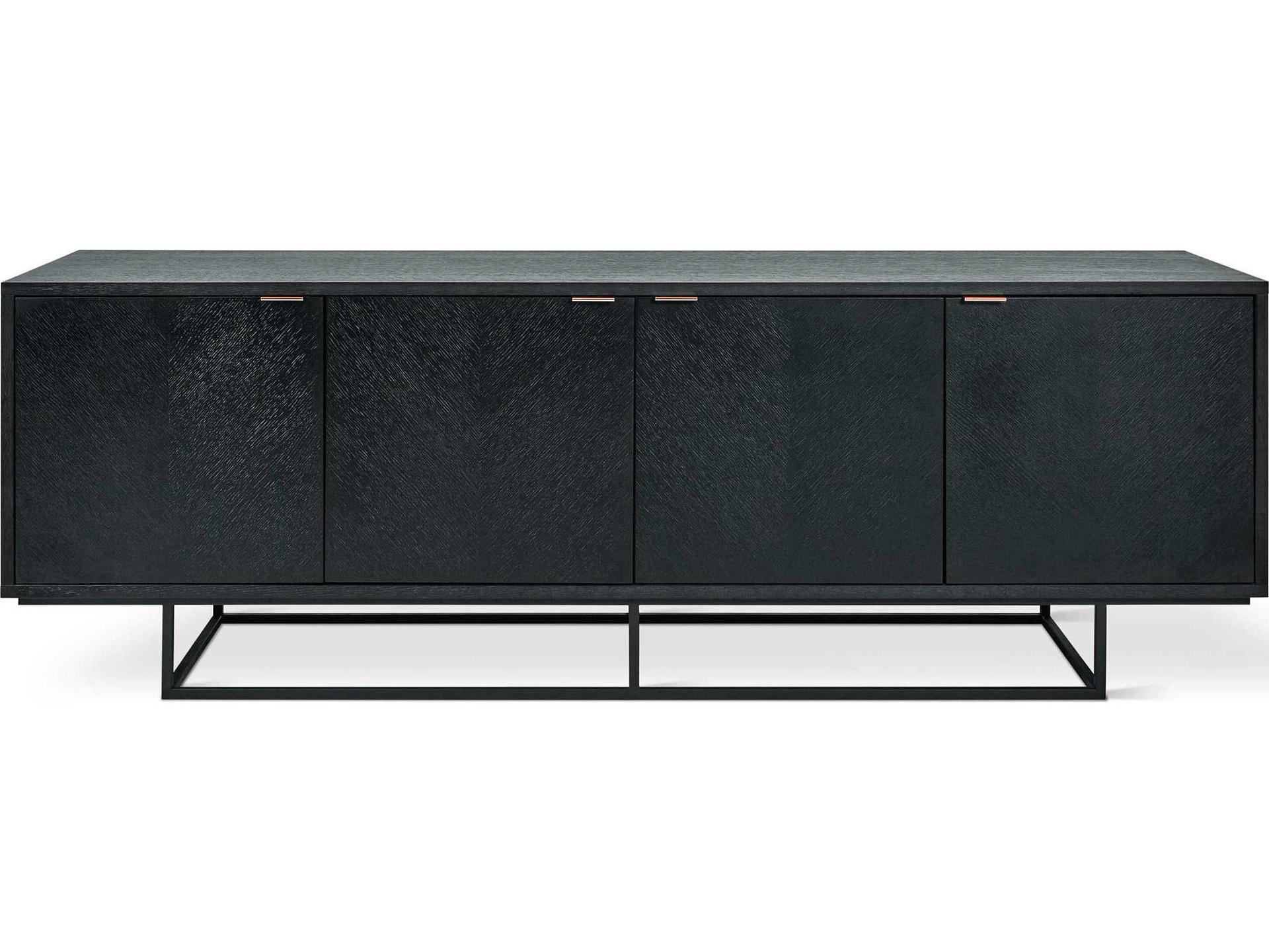 Myles 72" Oak Wood Black Media Console