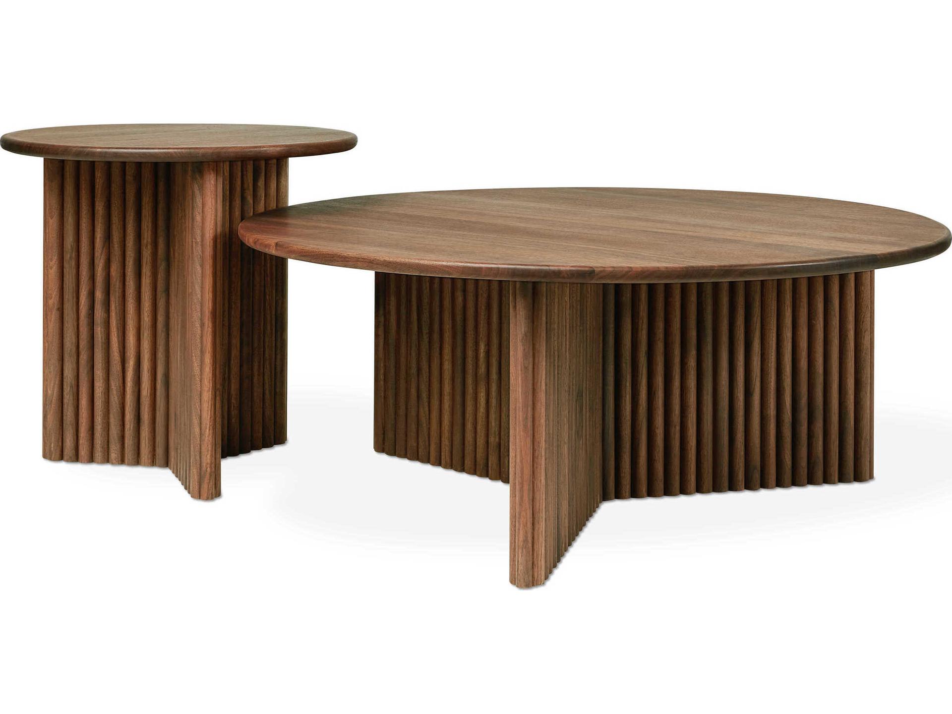 Gus* Modern Odeon Round Wood Walnut End Table