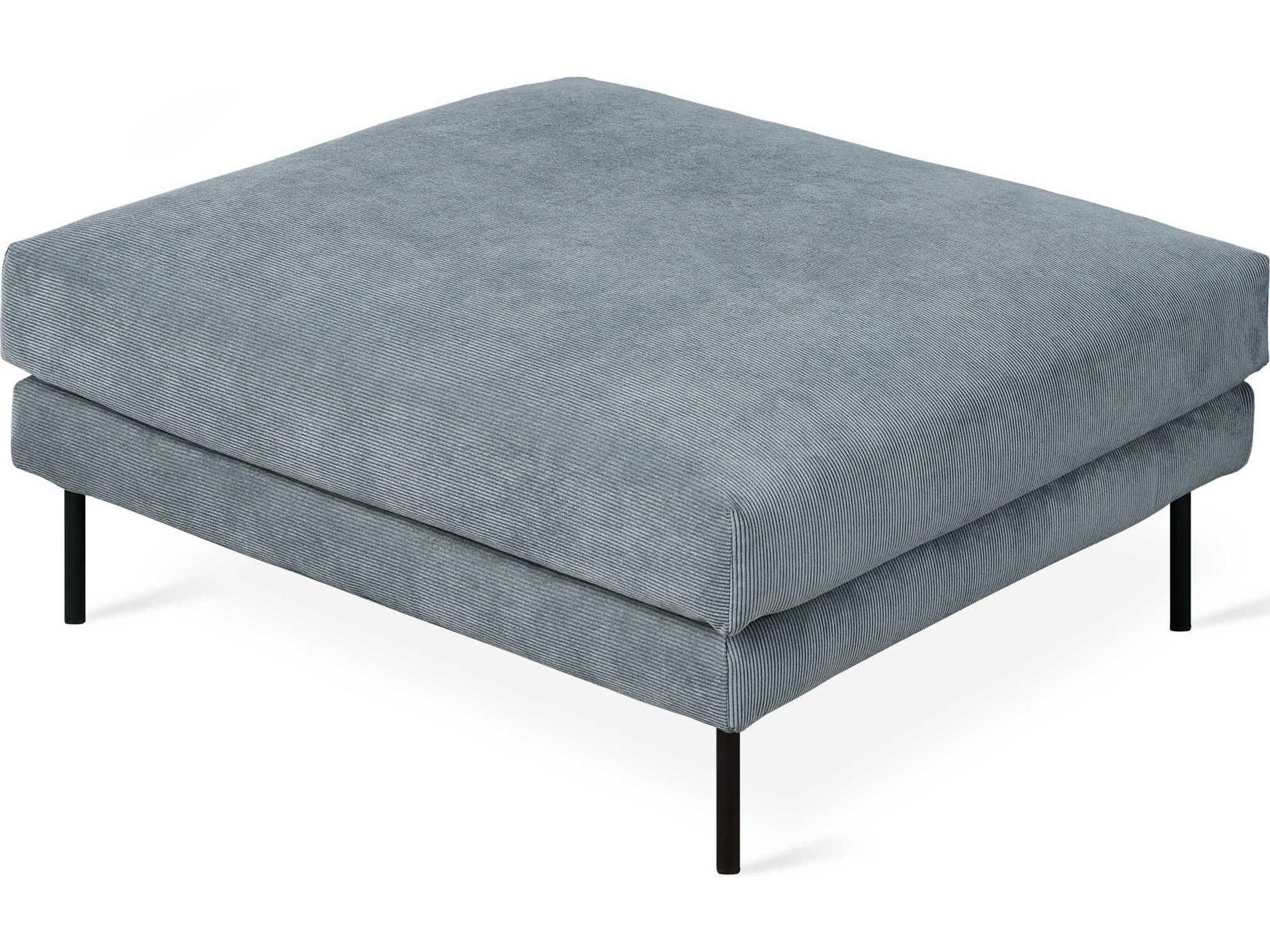 Renfrew Mersey Skyline Upholstered Ottoman in Black Blue