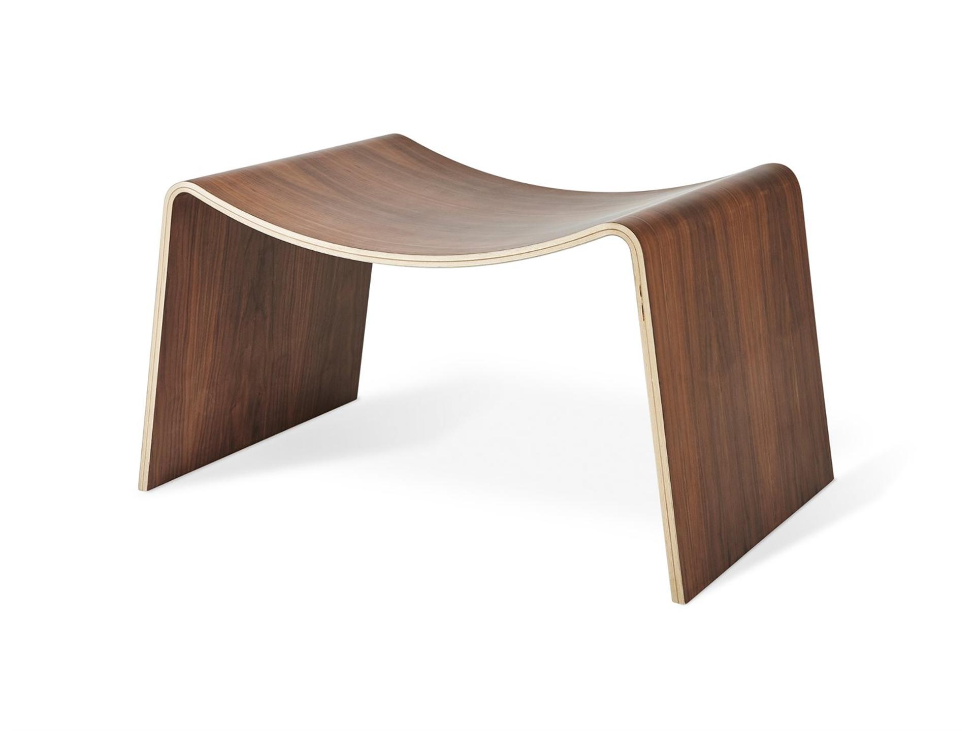 Wave Stool Walnut Accent Seating