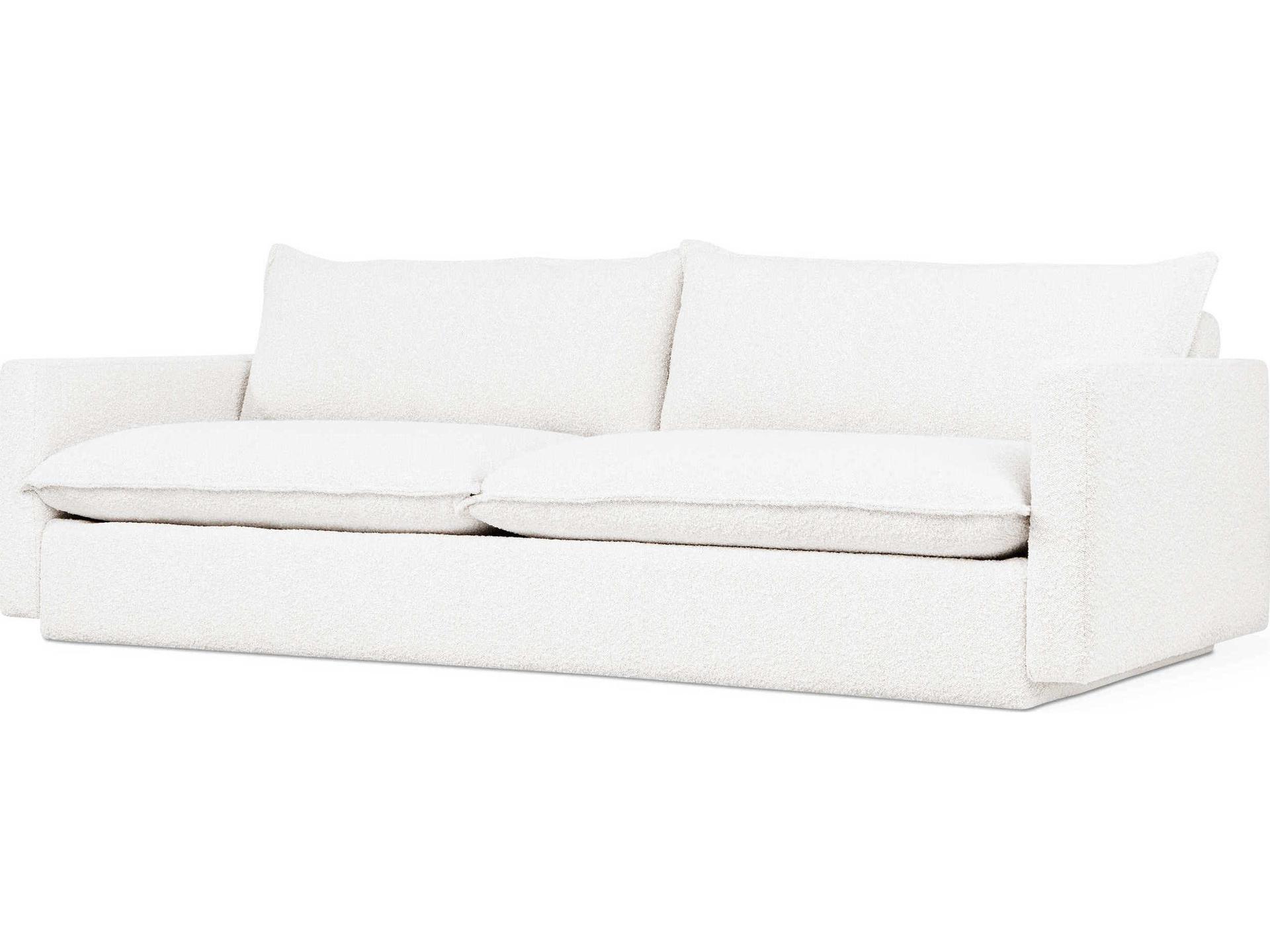 Gus Modern Sola 3-Seat Polyester Sofa in Node Alabaster White