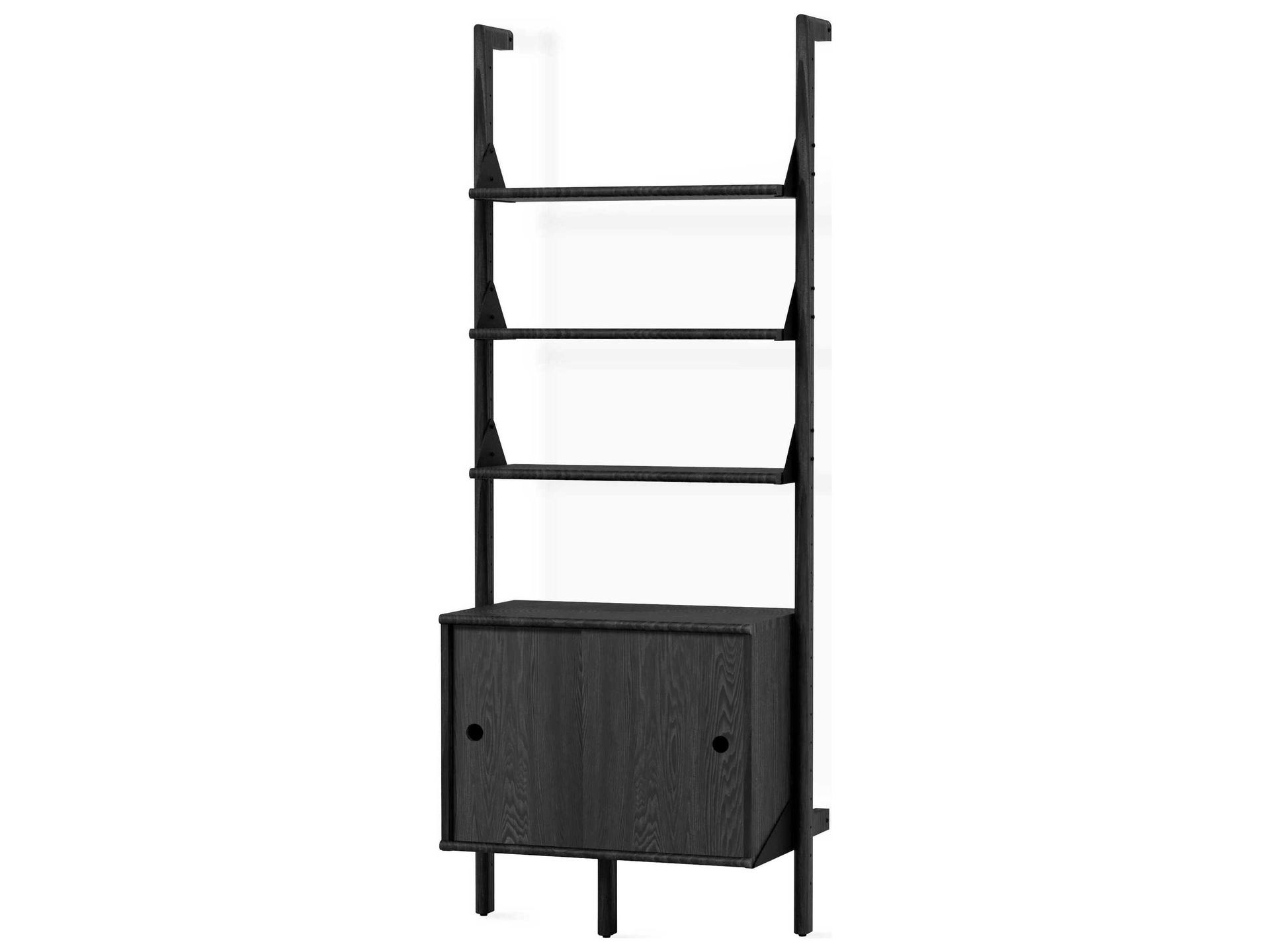 Branch Black Blonde Bookcase with Cabinet