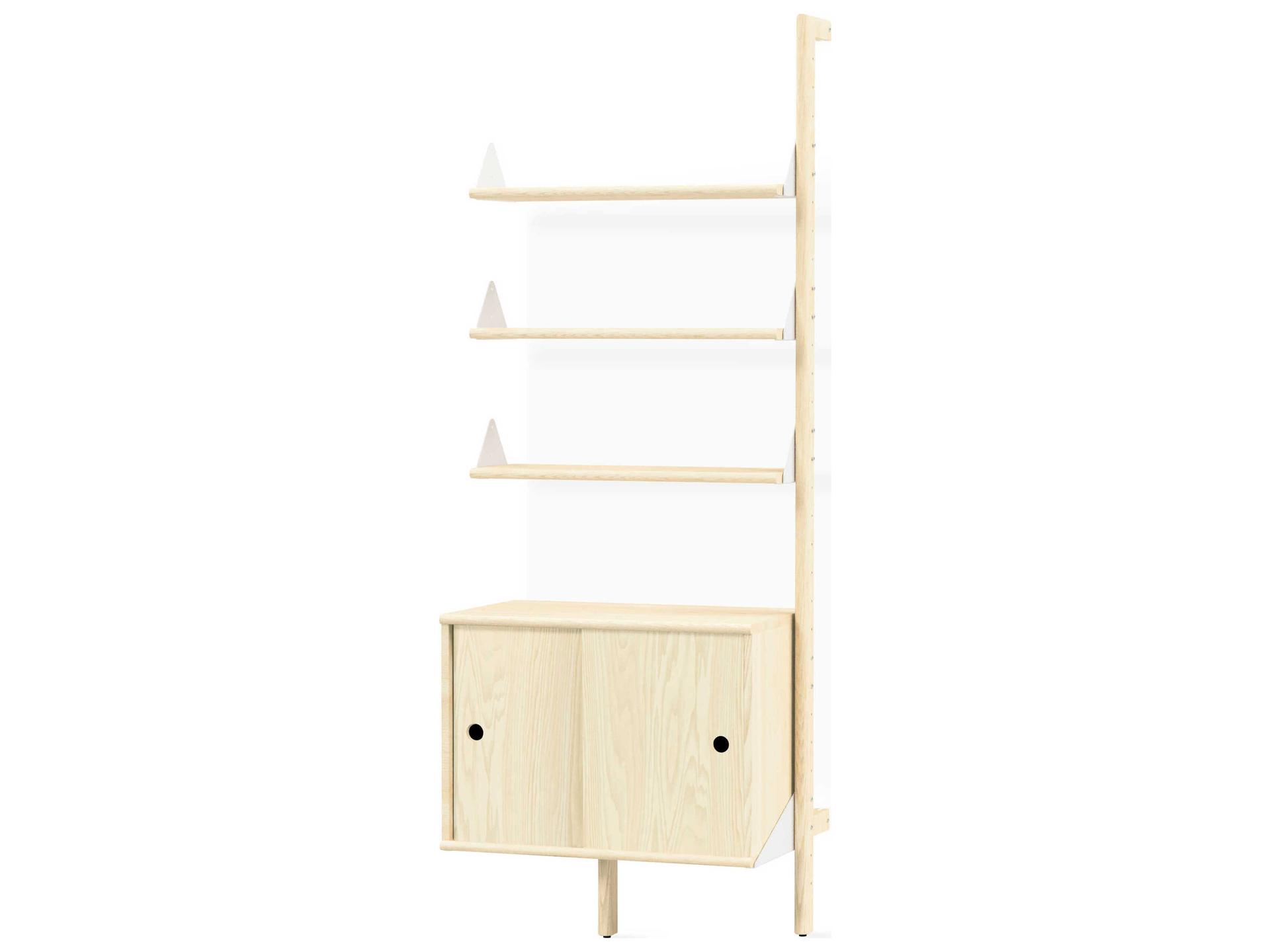 Branch Modular Shelving System Blonde Ash White Bookcase
