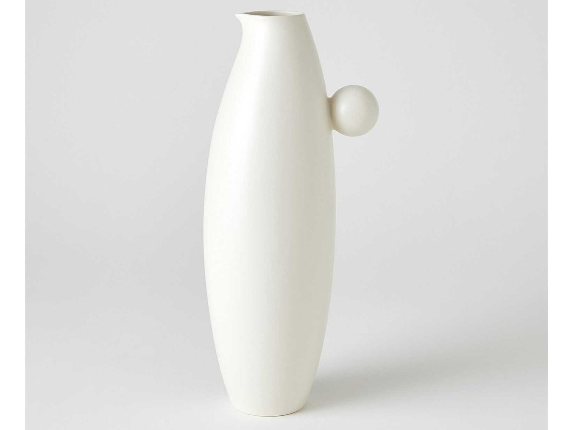 Ball Handled White 6" Pitcher