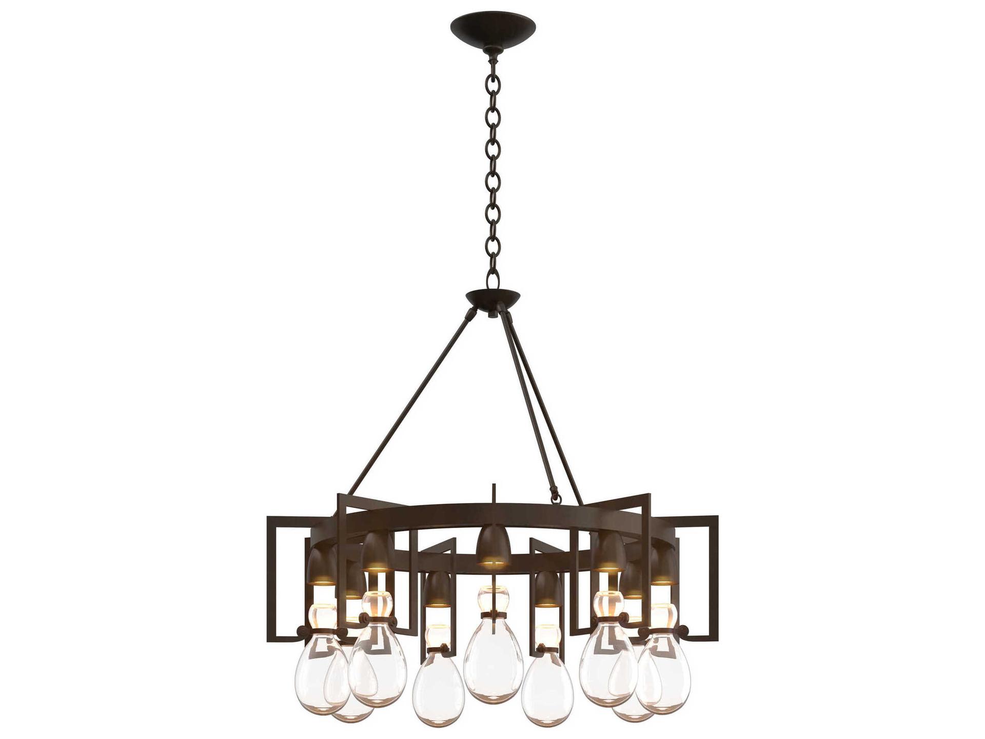 Hubbardton Forge Apothecary 9-Light Glass Chandelier
