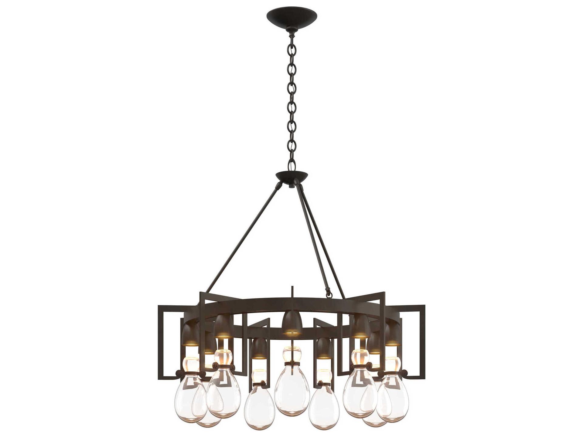 Hubbardton Forge Apothecary 9-Light Glass Chandelier
