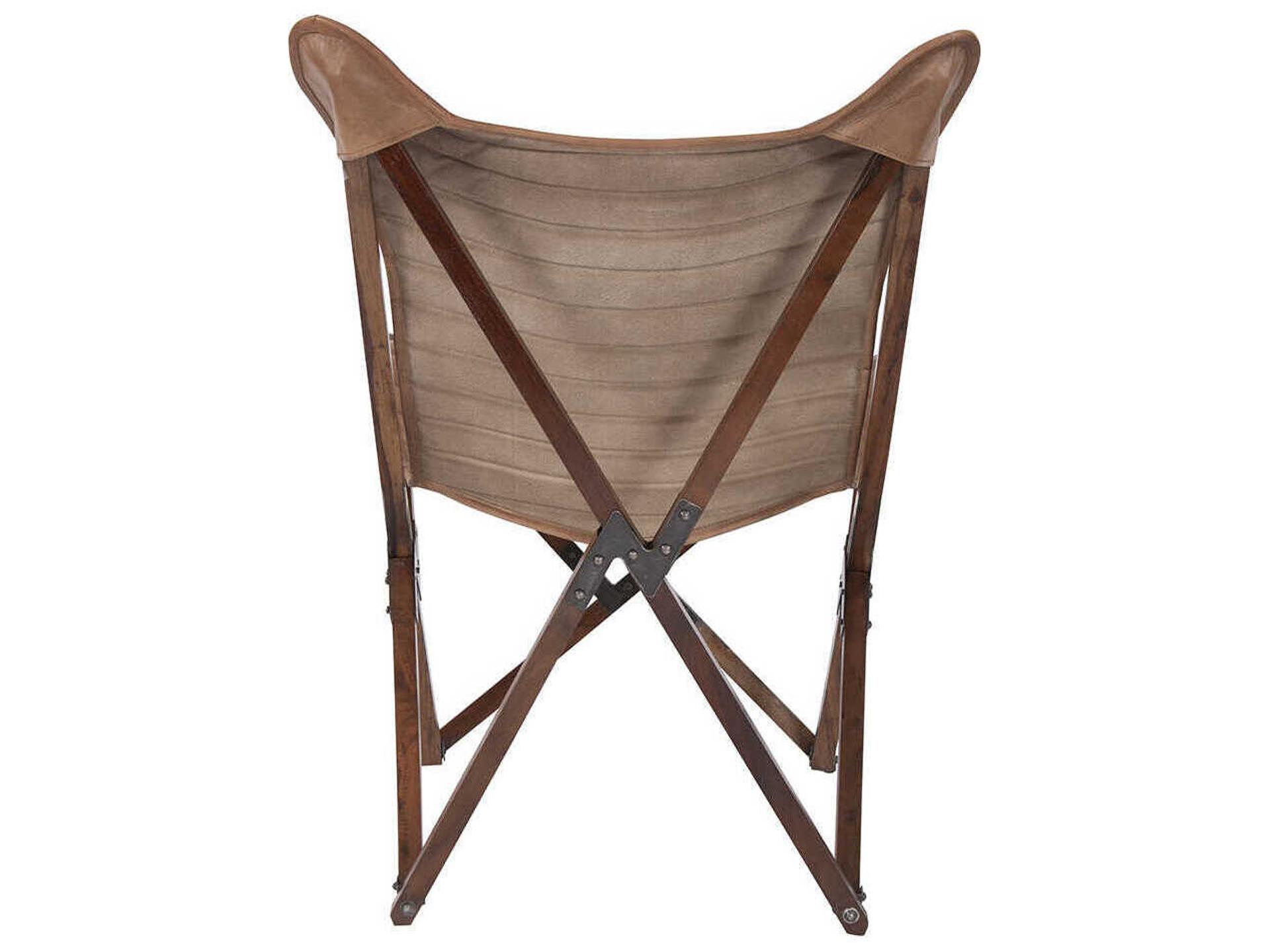 Howard Elliott Leather Brown Accent Chair