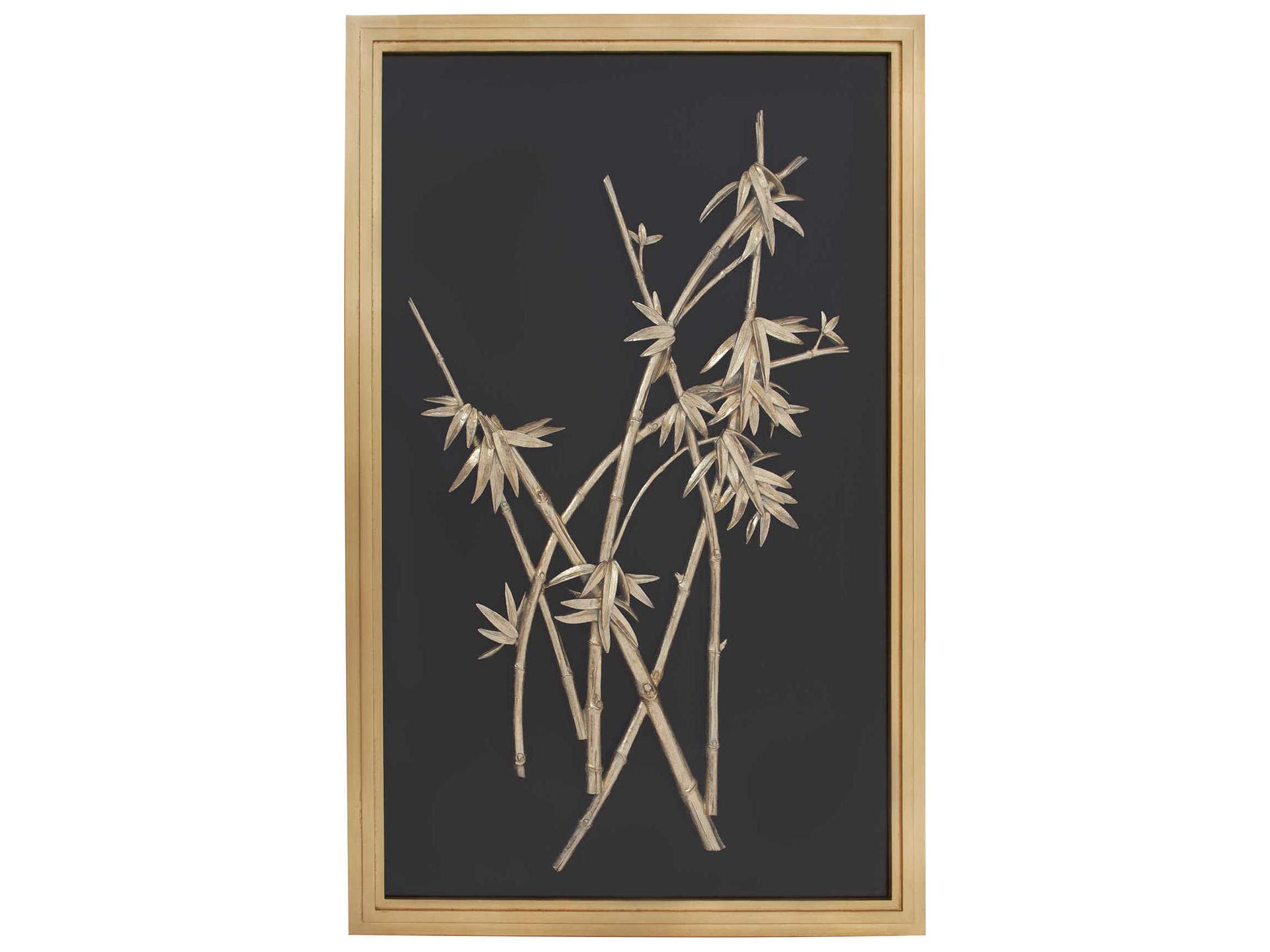 Gold Bamboo Wood Wall Art with Shadow Box Frame