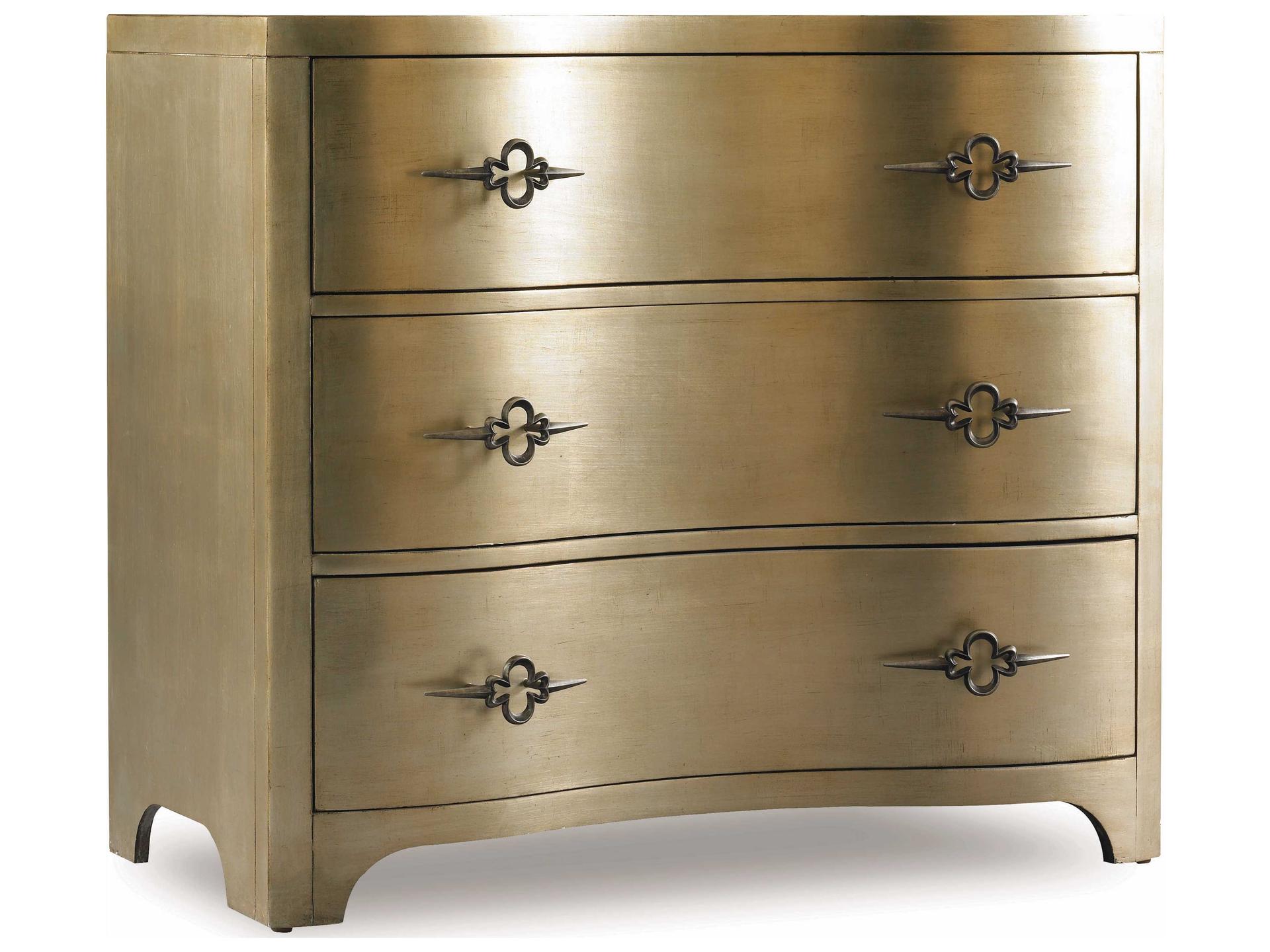 Sanctuary 3-Drawer Shaped Front Gold Accent Chest