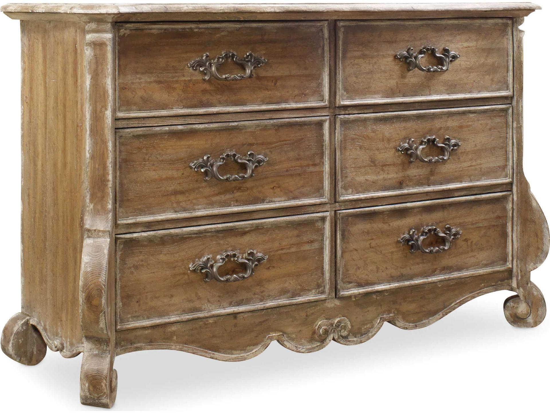 Luxecor Heritage 6-Drawers Brown Cedar Wood Double Dresser | HRT-31475 |  LuxeDecor