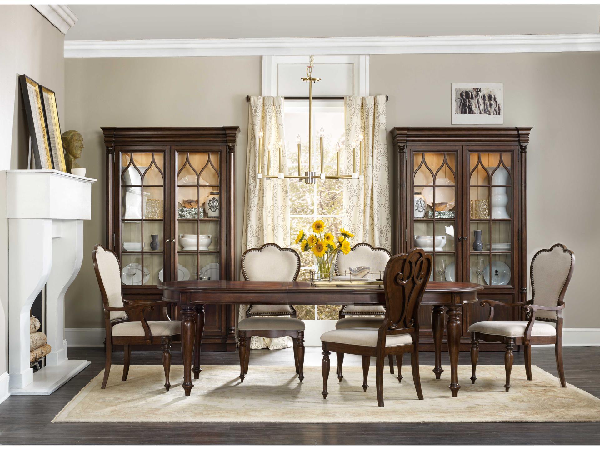 Hooker Furniture Leesburg Mahogany Wood Features A Rich Dark Display Cabinet