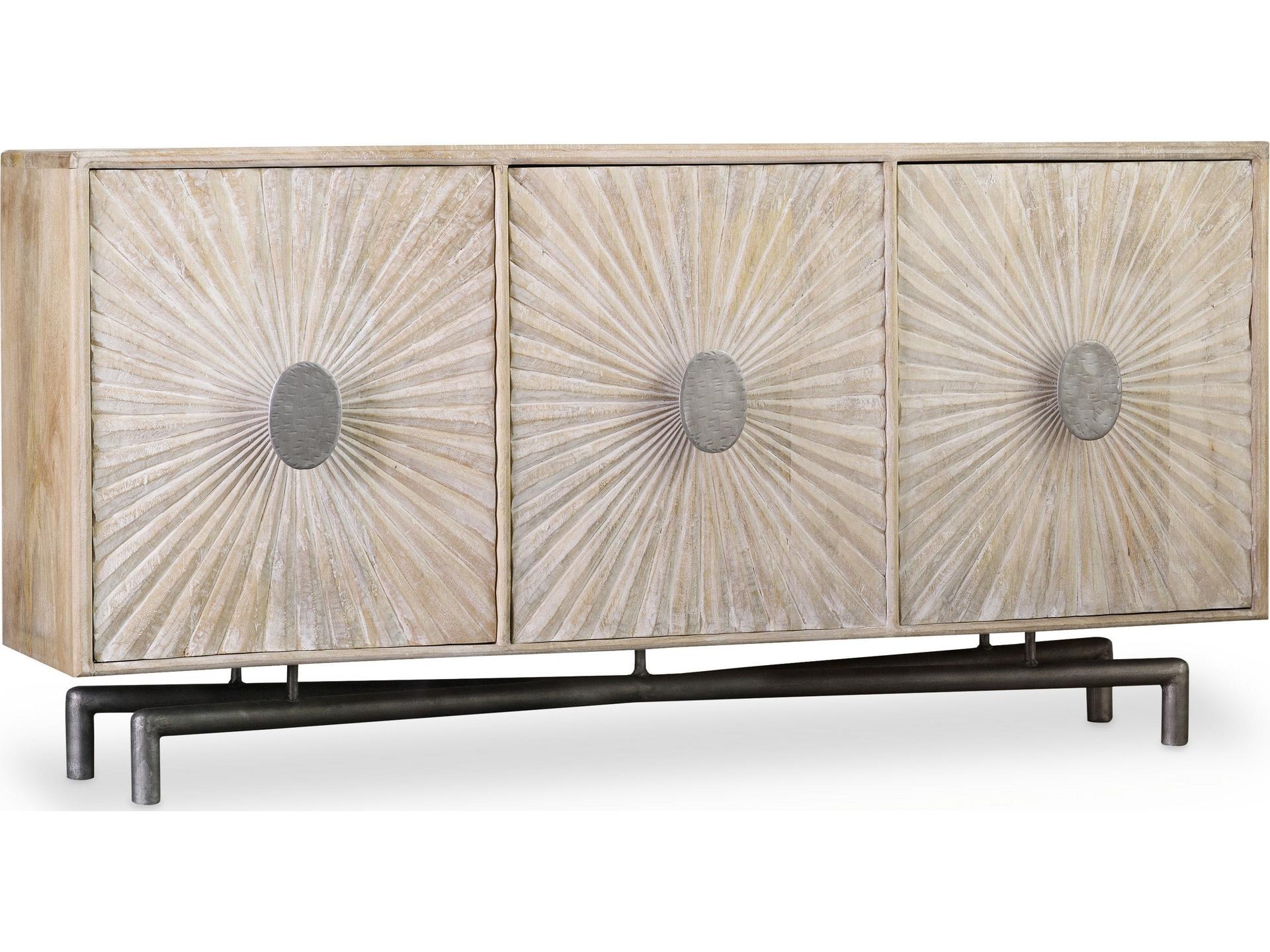Melange 68-Inch Rectangular Entertainment Console in Whitewash Wood Finish