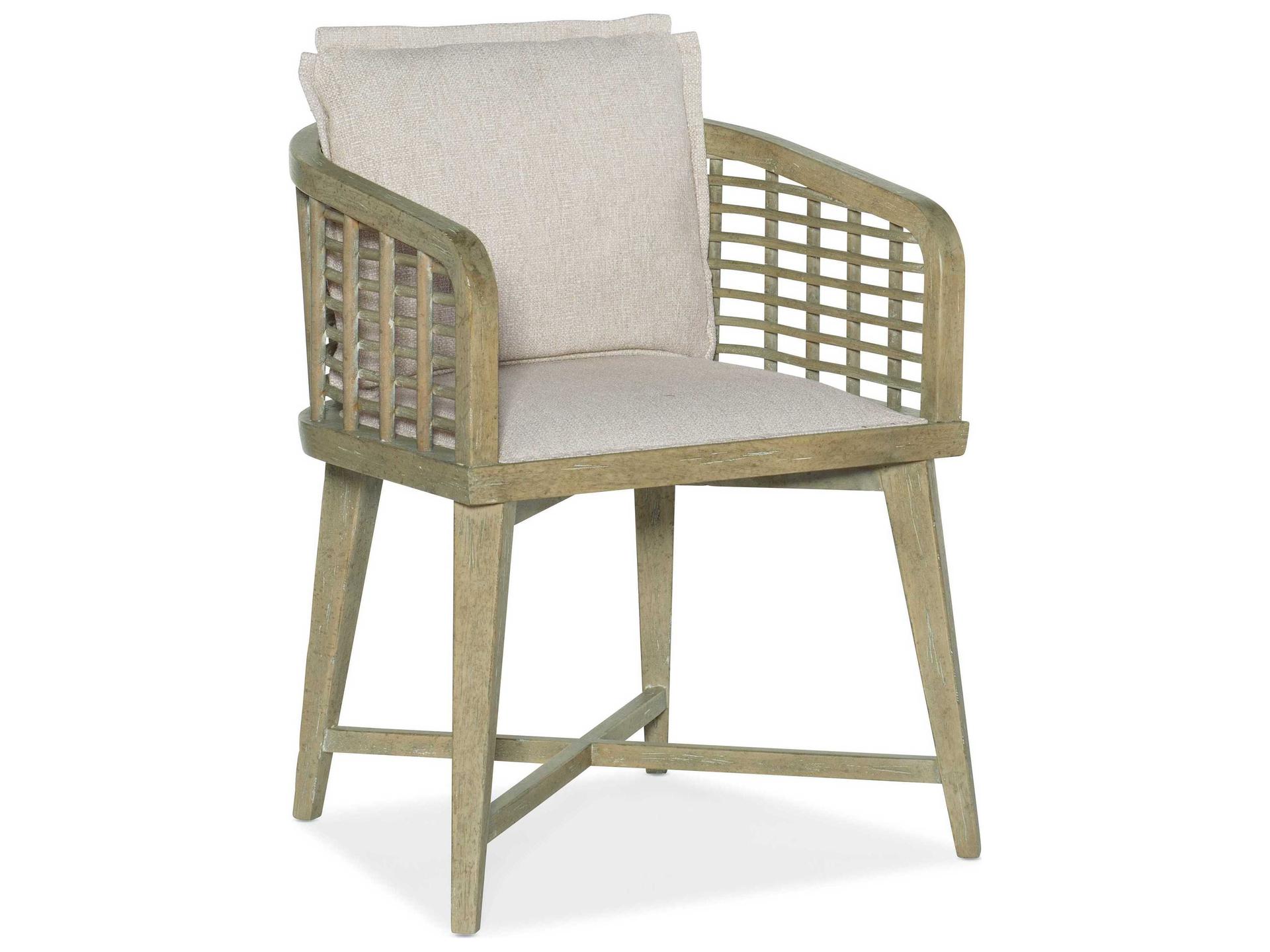 Surfrider Upholstered Barrel Back Arm Chair in Driftwood