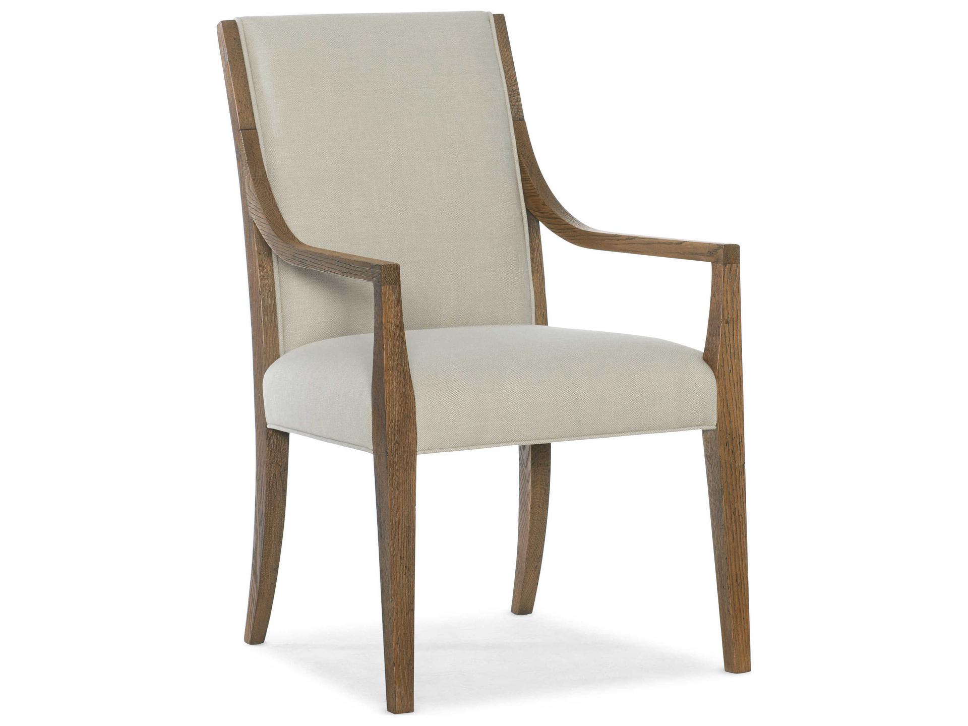 Chapman Upholstered Dining Armchair in Sorrel Finish with Samantha Taupe Fabric