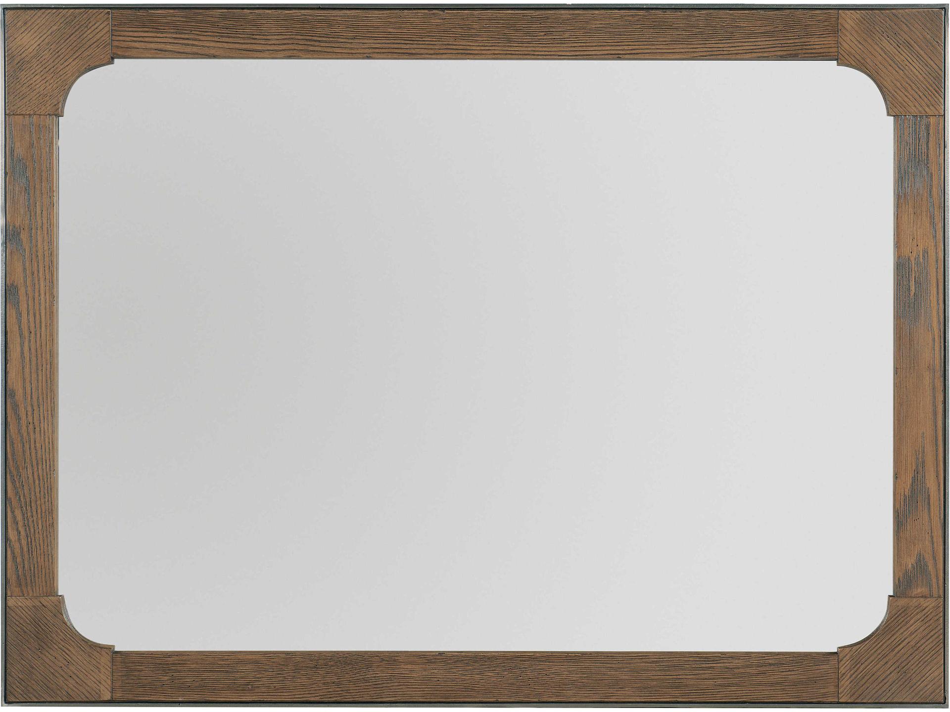 Chapman Rectangular Wall Mirror in Warm Brown with Pewter Accents