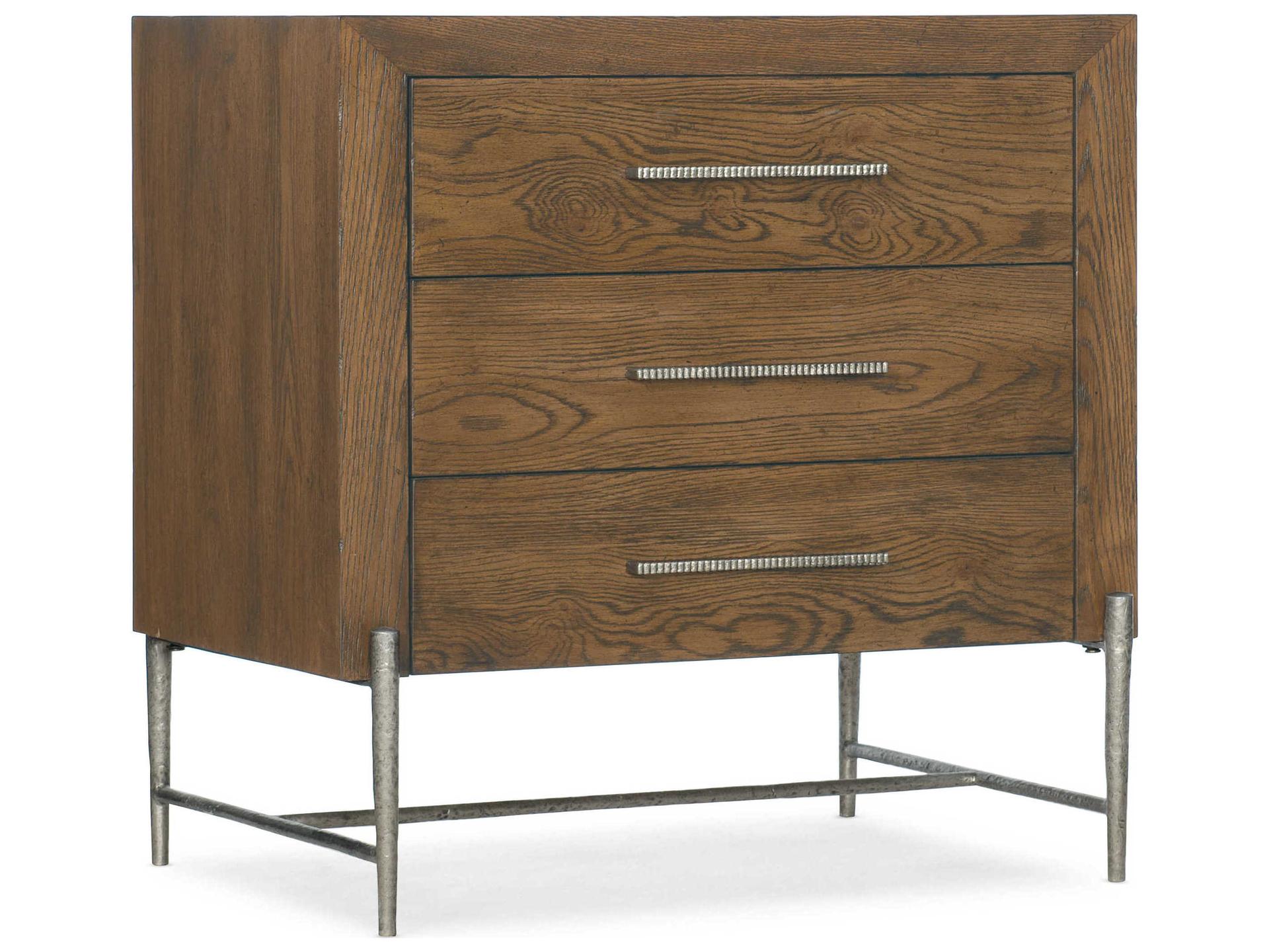 Chapman 3-Drawer Nightstand in Sorrel Finish with USB Ports