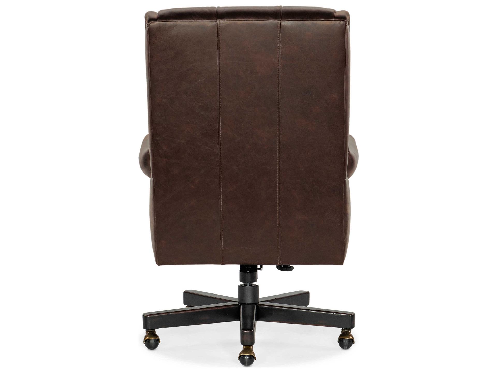 Hooker Furniture Charleston Brown Leather Swivel Executive Desk Chair