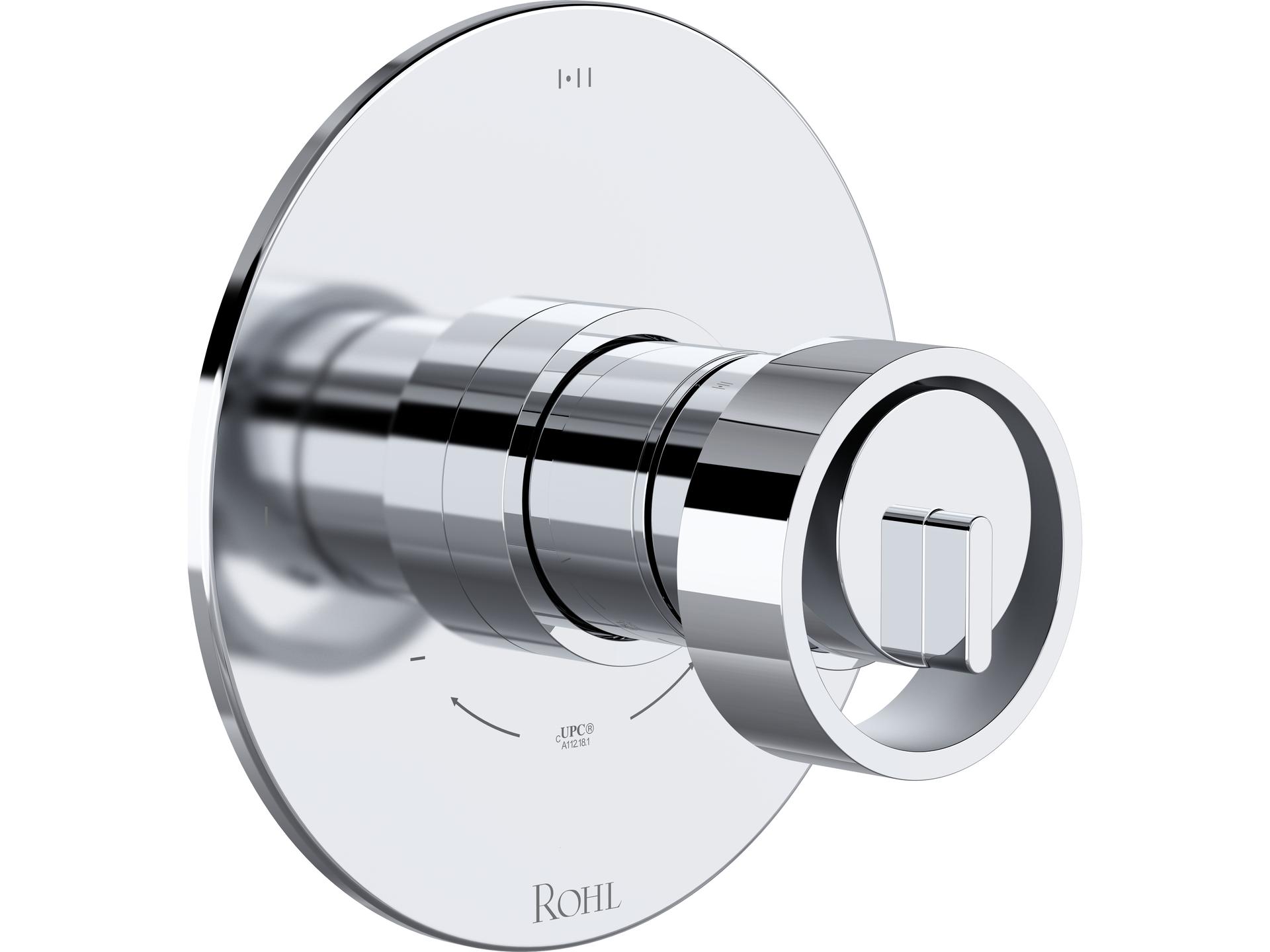 Eclissi Polished Chrome 1/2" Therm  and  Pressure Balance Trim with 3 Functions