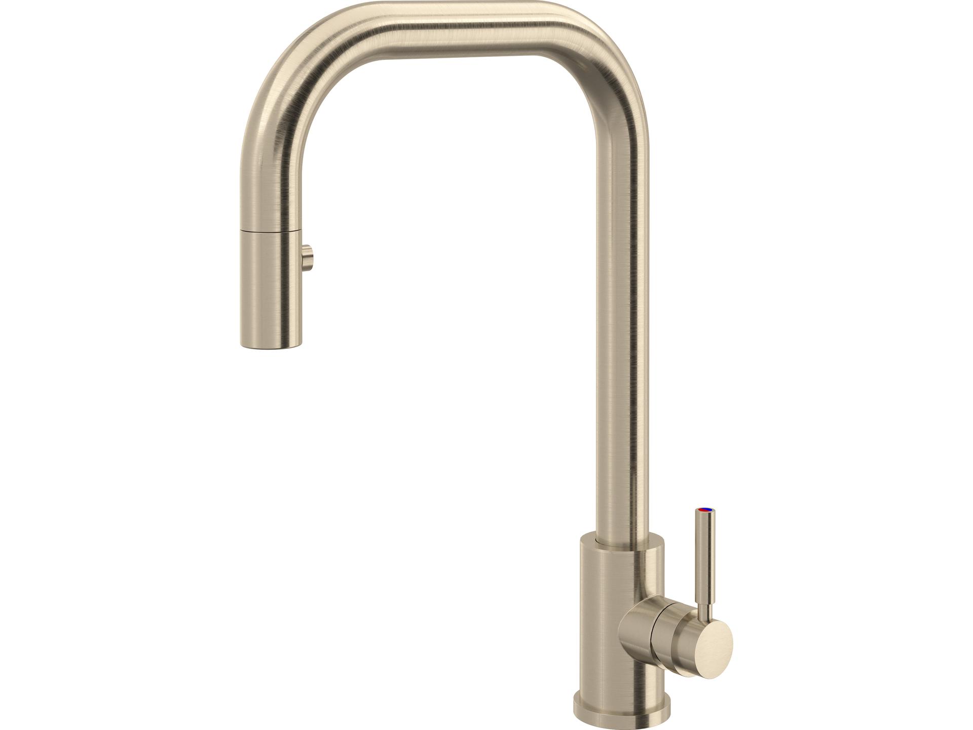 Holborn Satin Nickel Pull-Down Kitchen Faucet with U-Spout