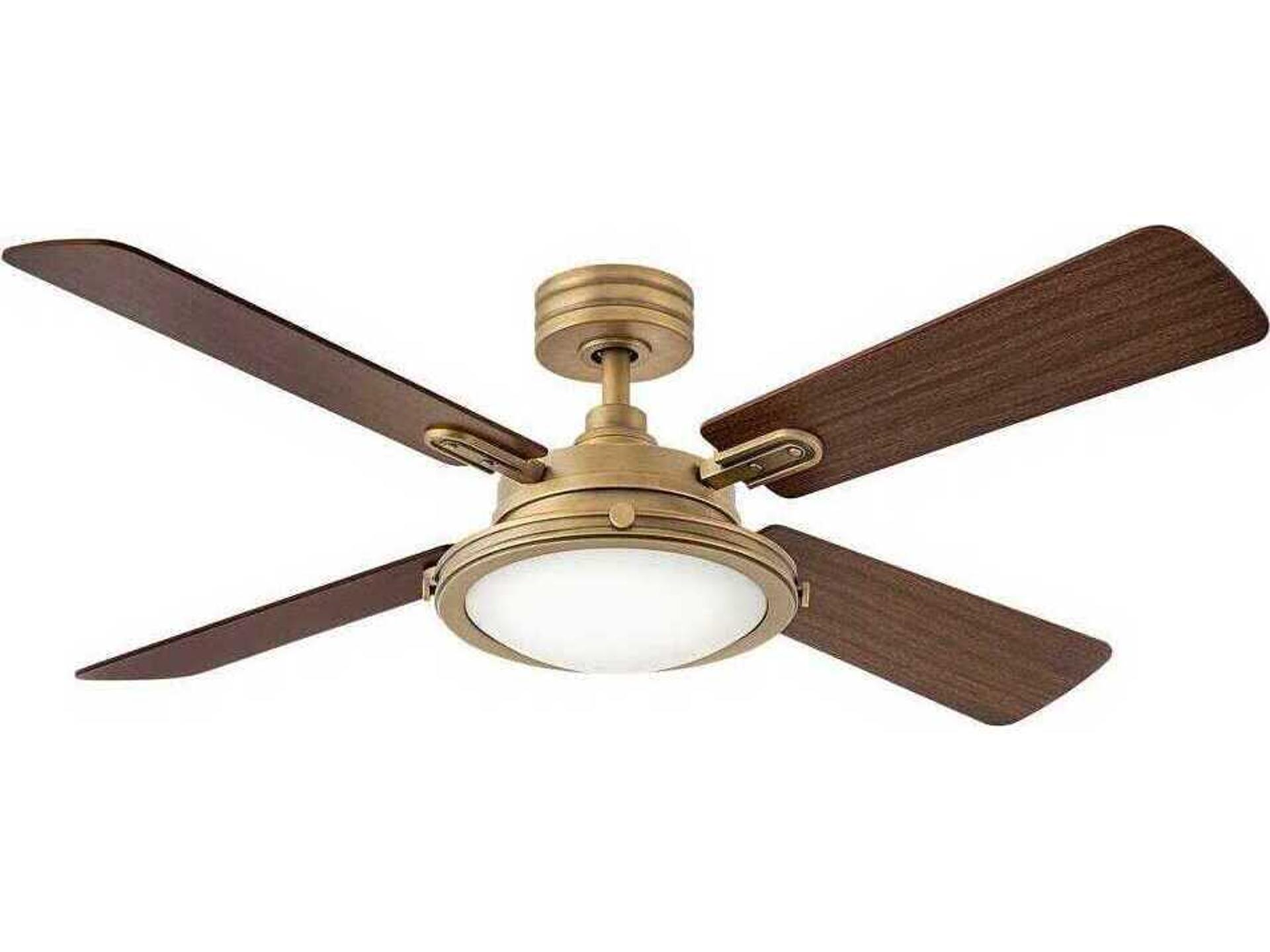 Collier 54-Inch 4-Blade Indoor Ceiling Fan with LED Light in Heritage Brass