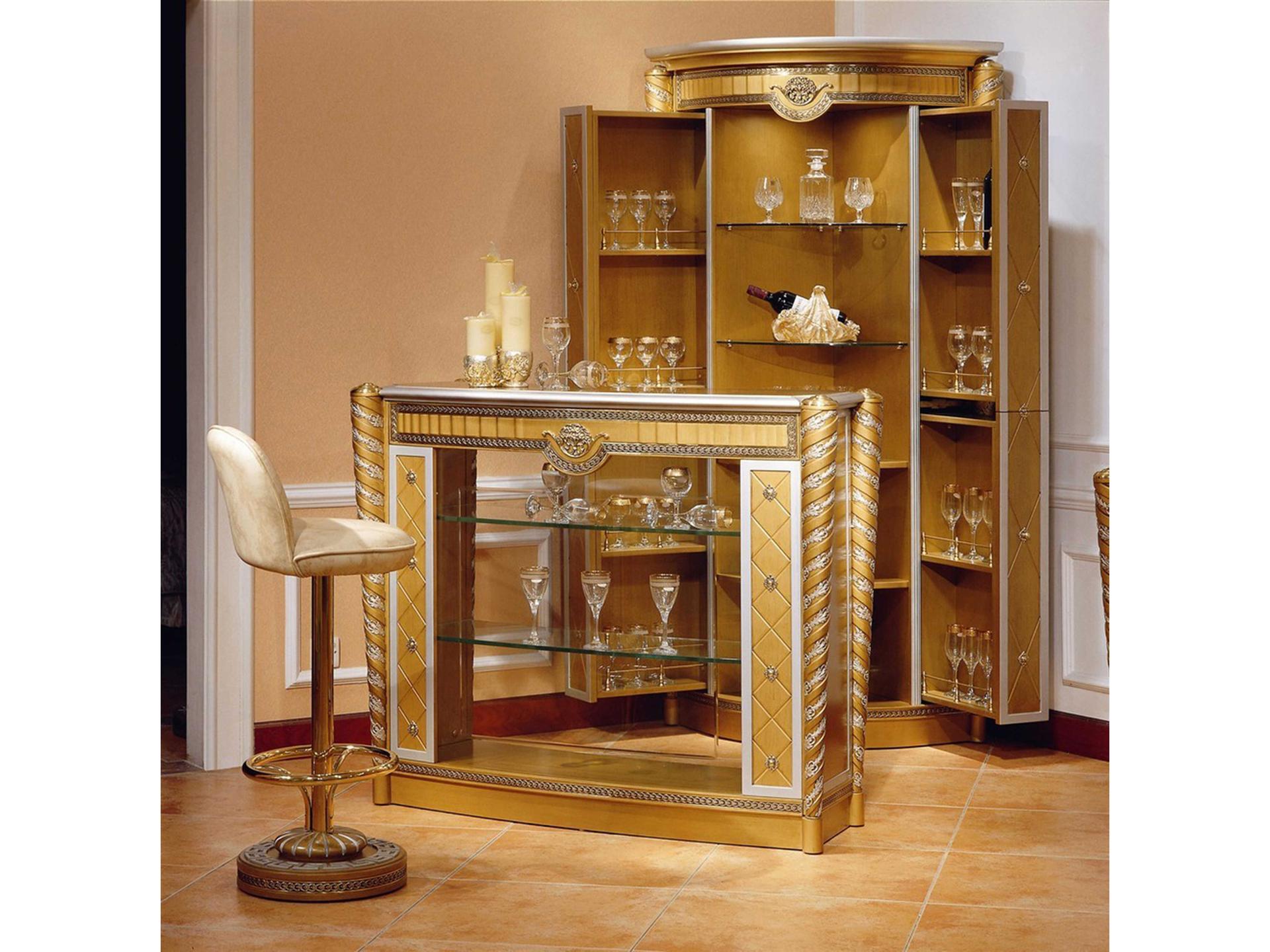 E-16 Champagne Solid Wood Bar Cabinet