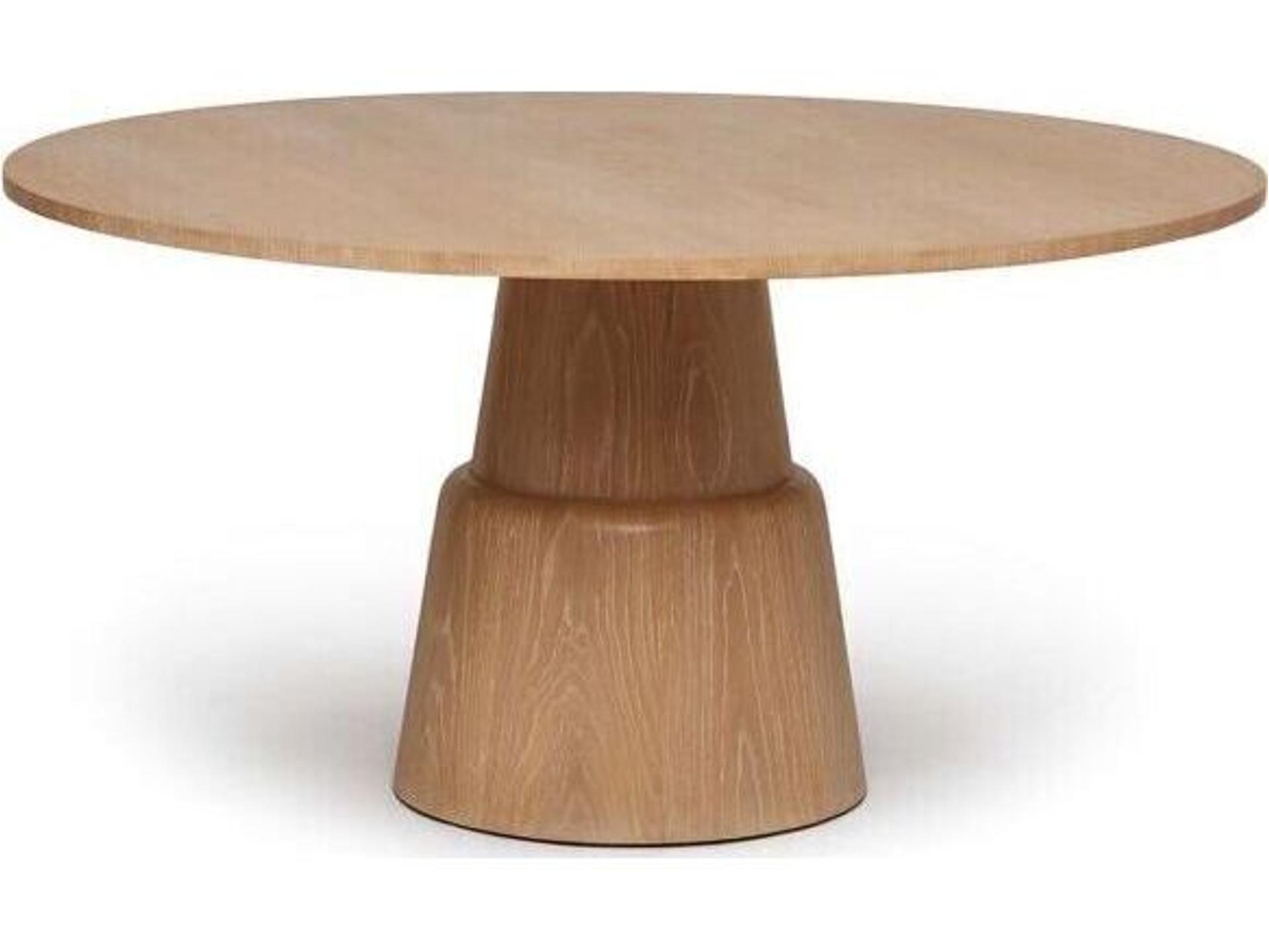 Graves Round Wood Saddle Dining Table
