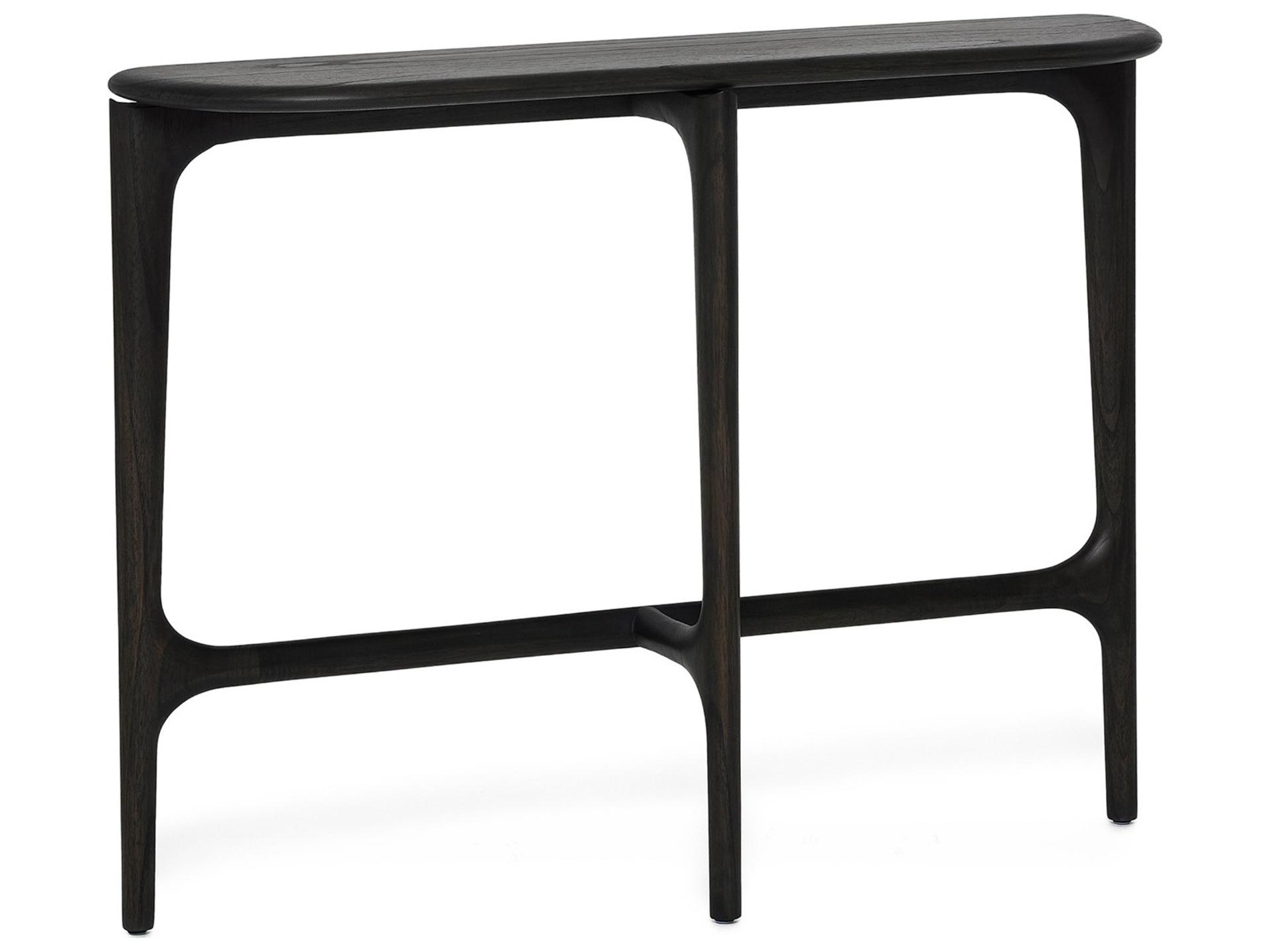 Morgan Demilune Wood Cinder Console Table