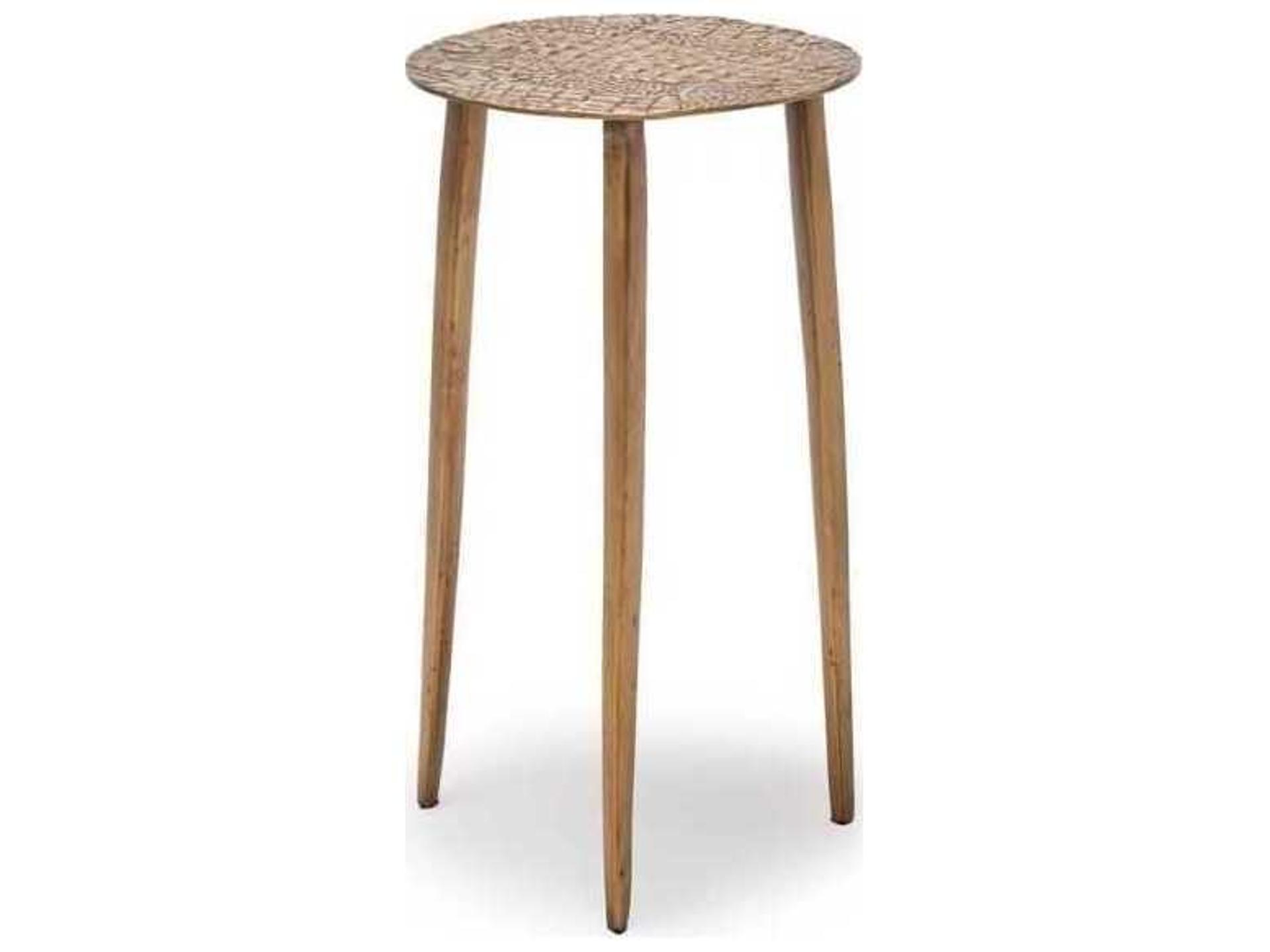 Saxon Round Metal Antique Brass End Table