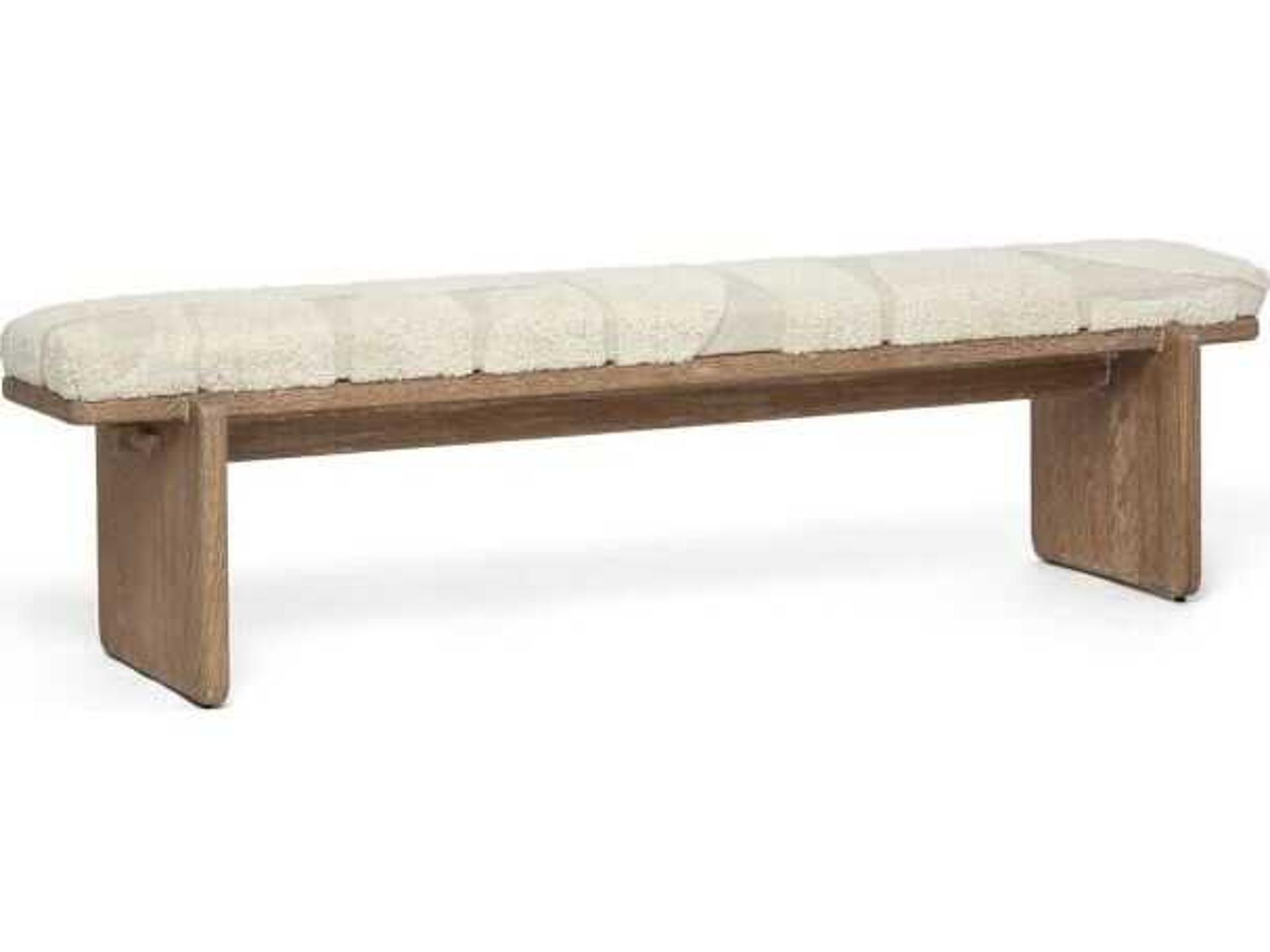 Collier Autumn Brown Terrain Beige Upholstered Accent Bench