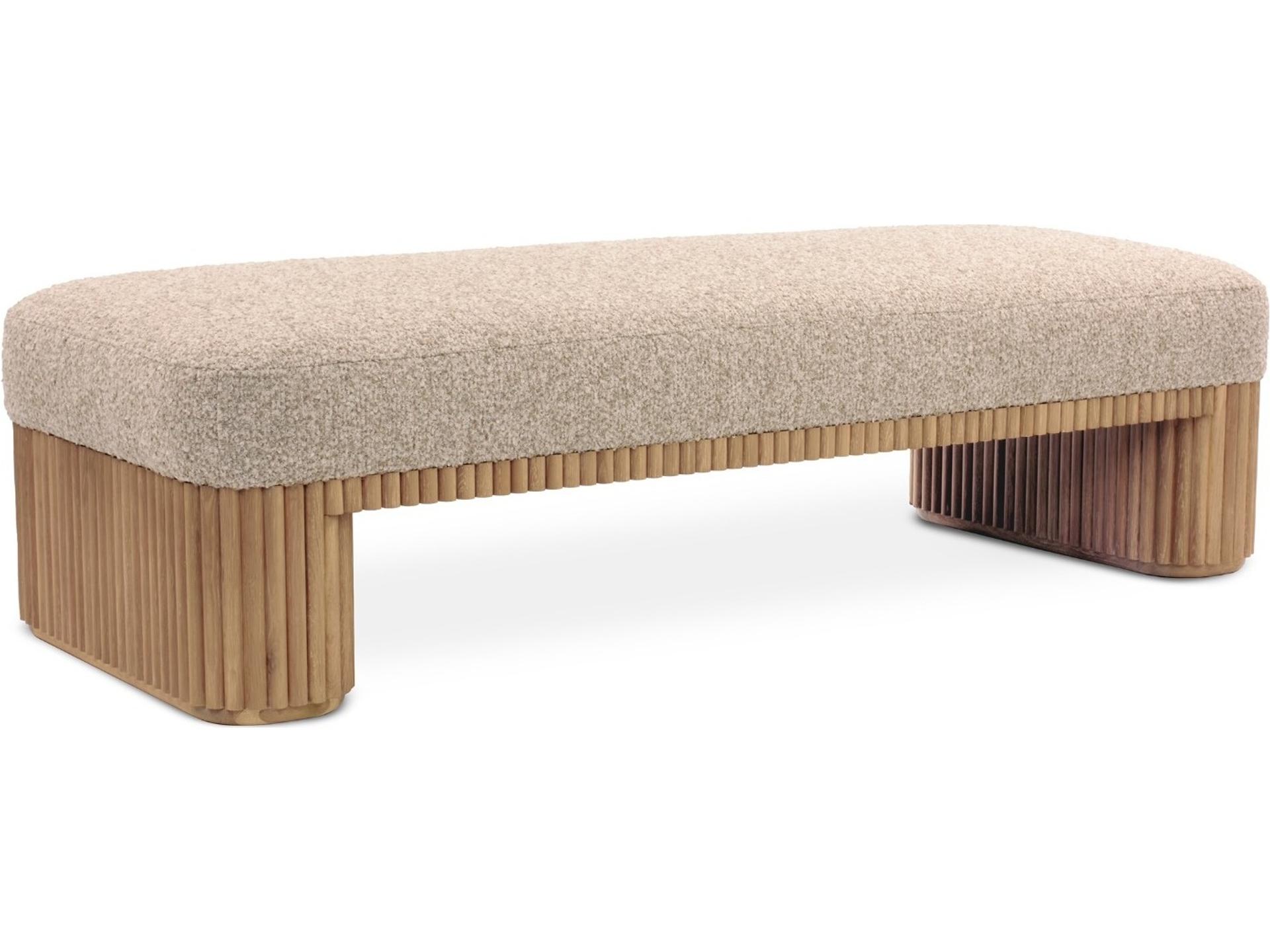 Laurel Saddle Finch Beige Upholstered Accent Bench