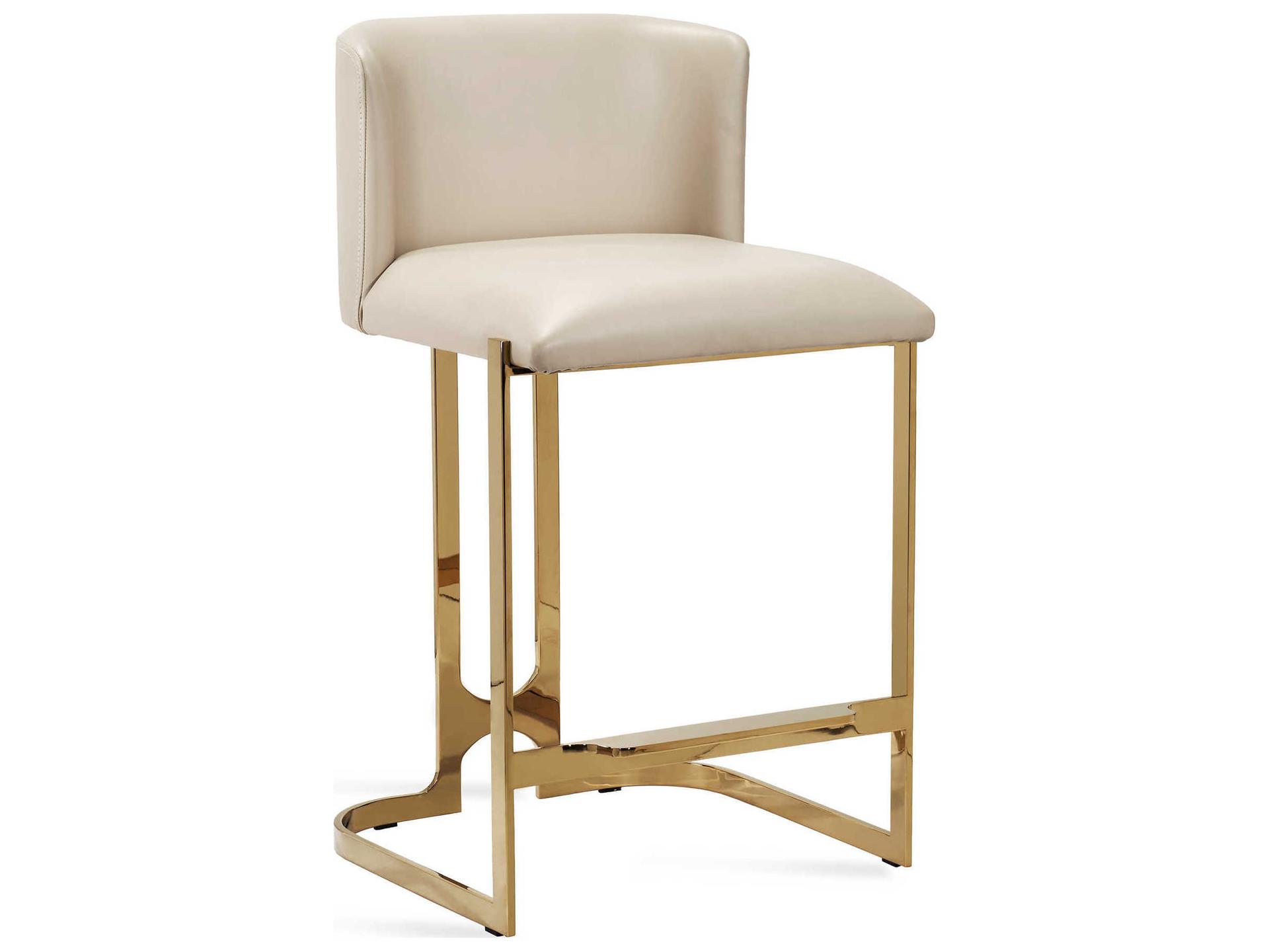 Banks Counter Stool Polished Brass Cream Latte
