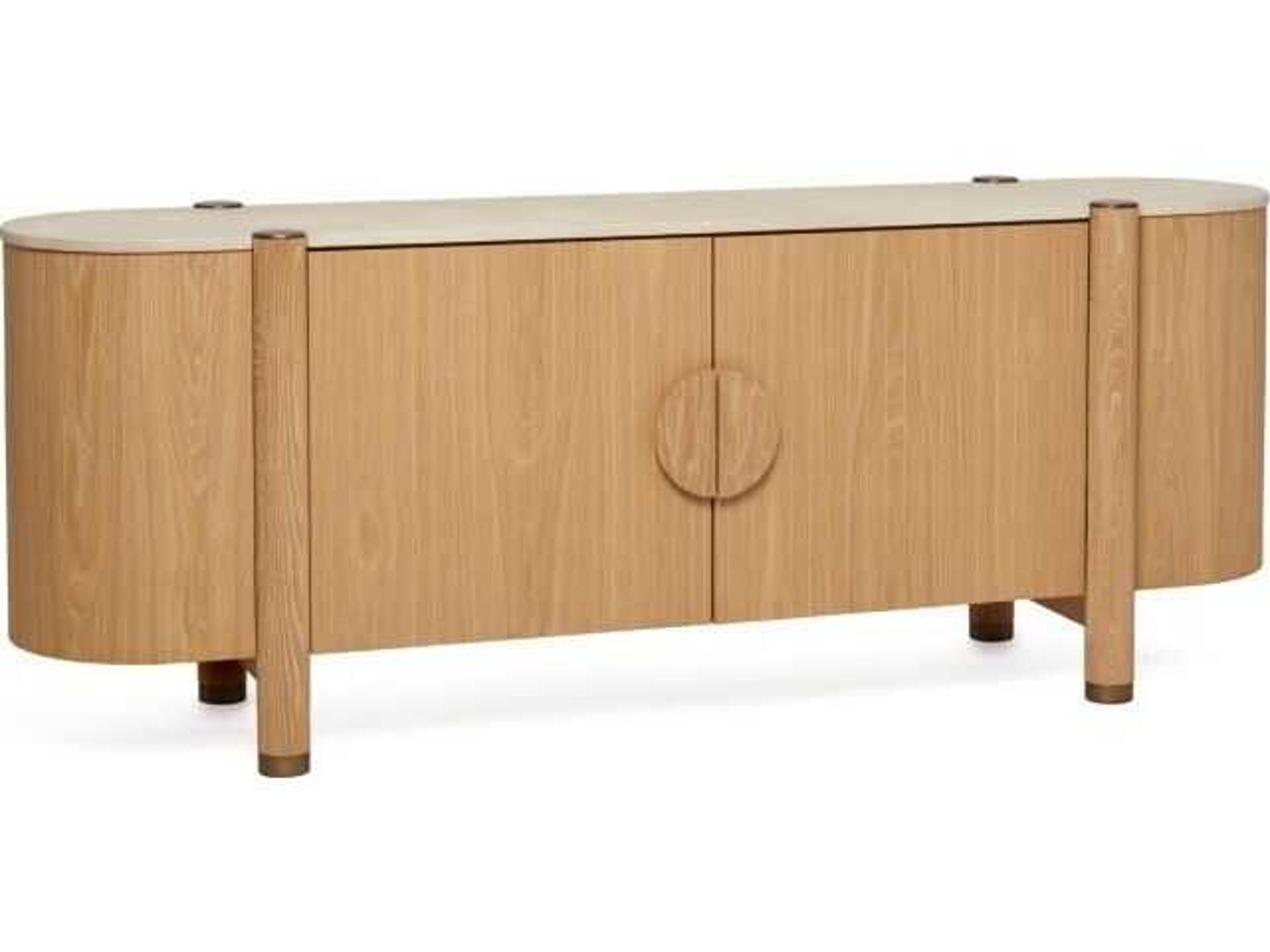 Thorne 84" Saddle Honey Antique Brass Media Console