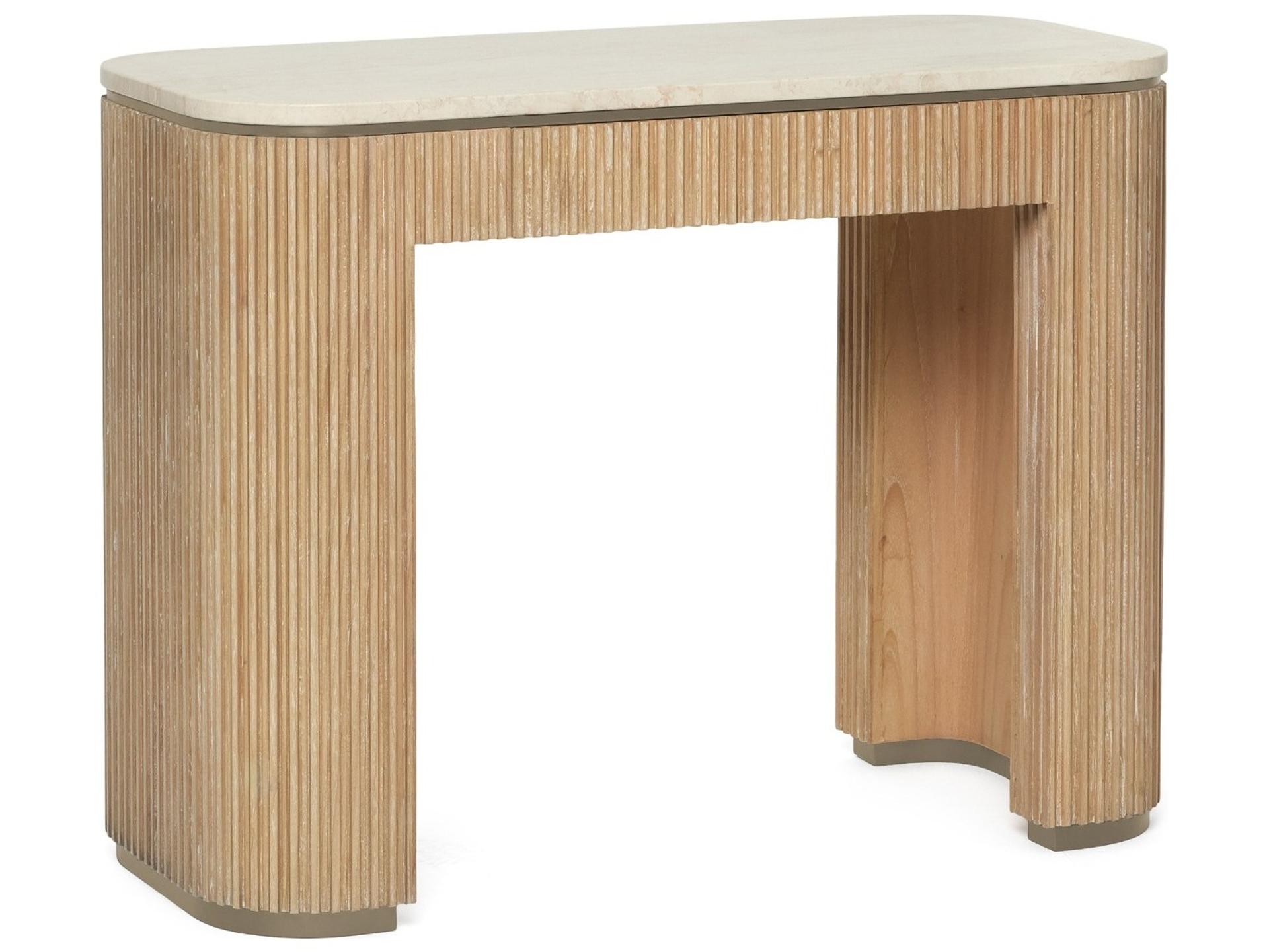 Morrison Husk Honey Champagne Silver Mindi Wood Vanity Table