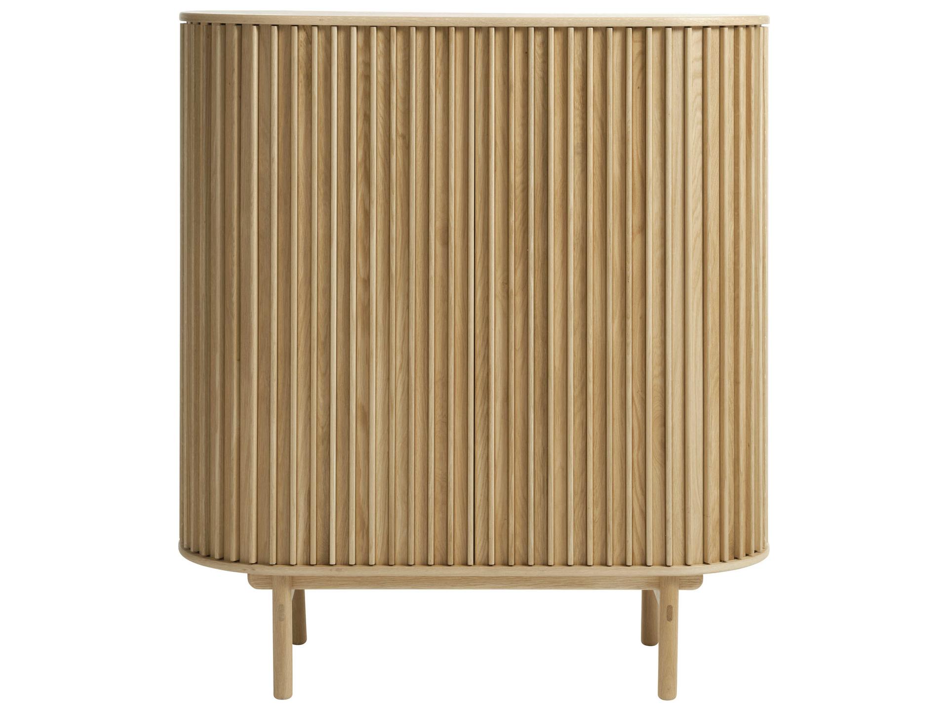 Carno Natural Oak Wood Accent Chest with Sliding Doors