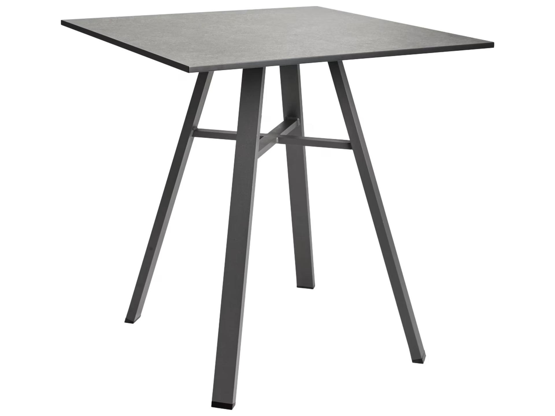 Furniture Harmony IPE 29" Square Bistro Table/ Slate with Dark Gray HPL