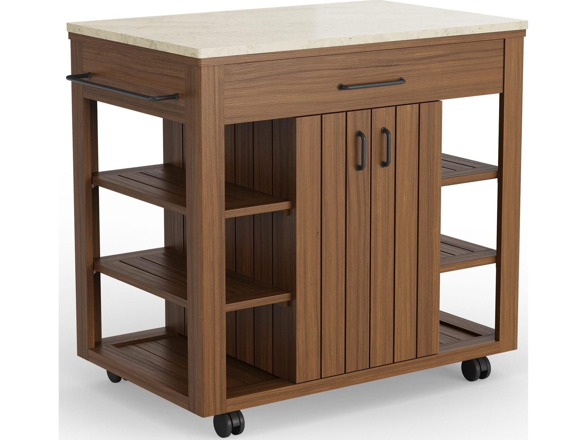 Foundations Ipe Serving Buffet with Silica Quartz Top