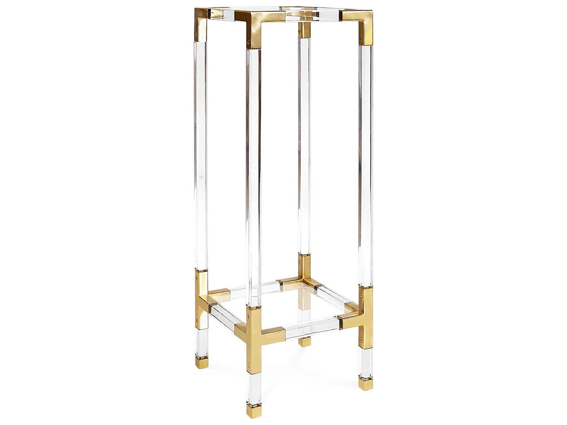Jacques Square Glass Brass End Table