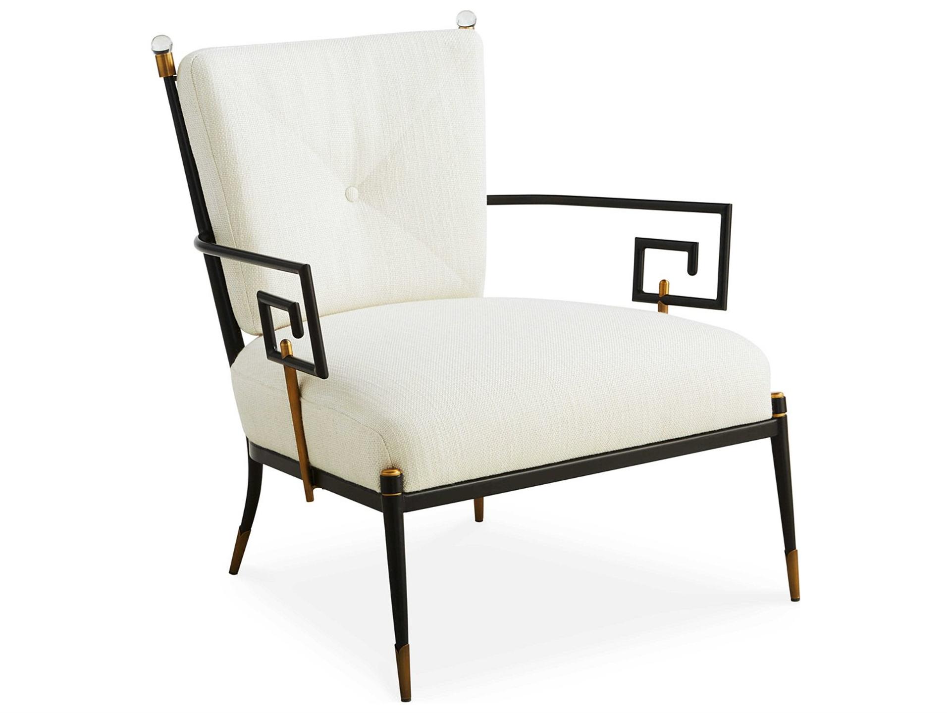 Rider White Fabric Accent Chair