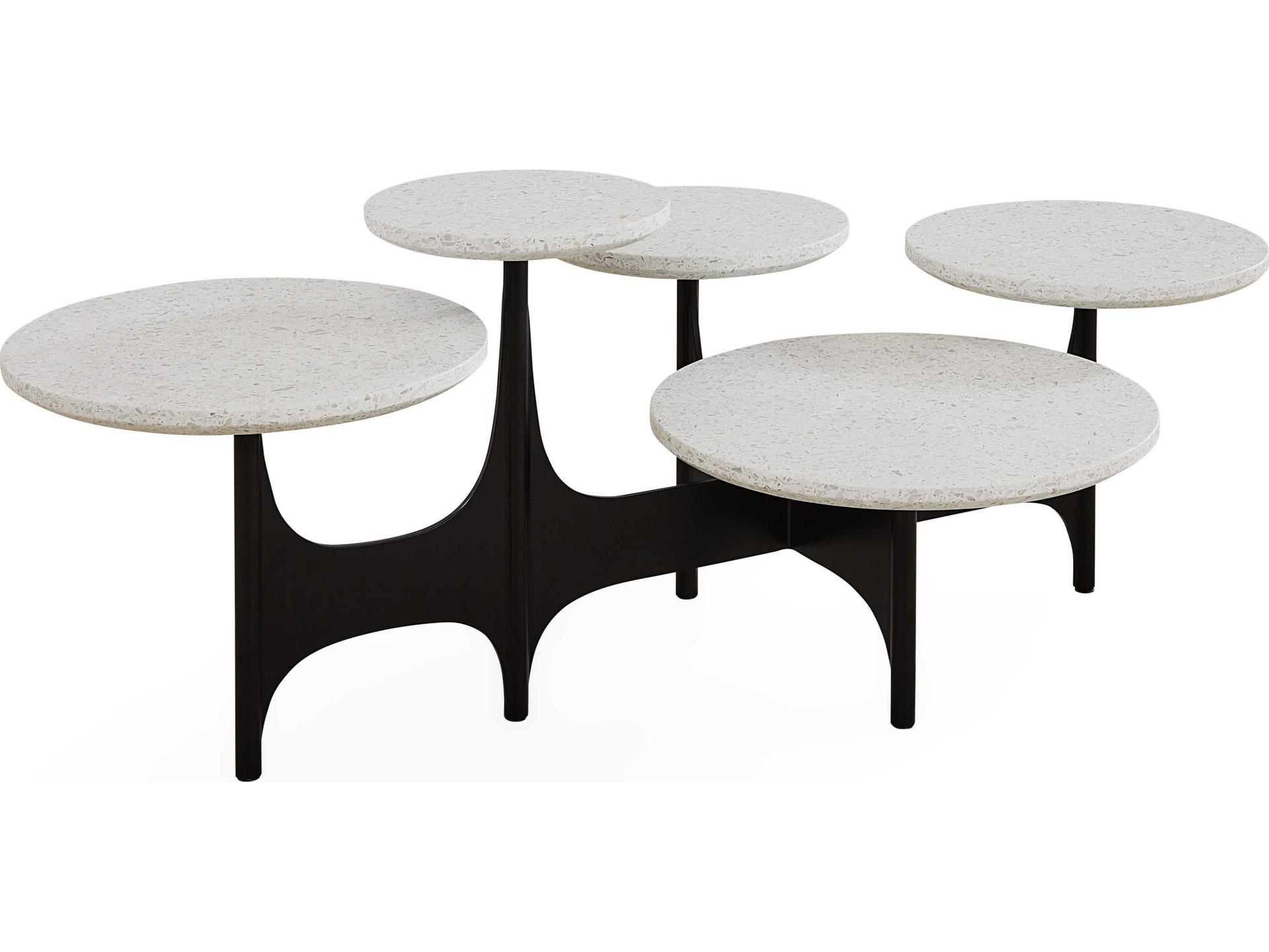 Milano Round Stone Black Coffee Table